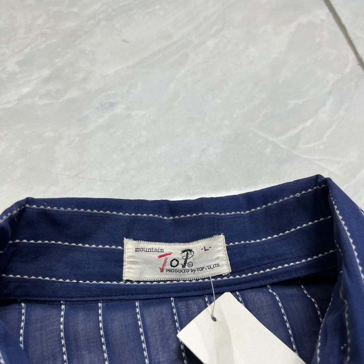 Vintage Topco navy inspired issey miyake short sleeve button shirt Size US L / EU 52-54 / 3 - 6 Thumbnail