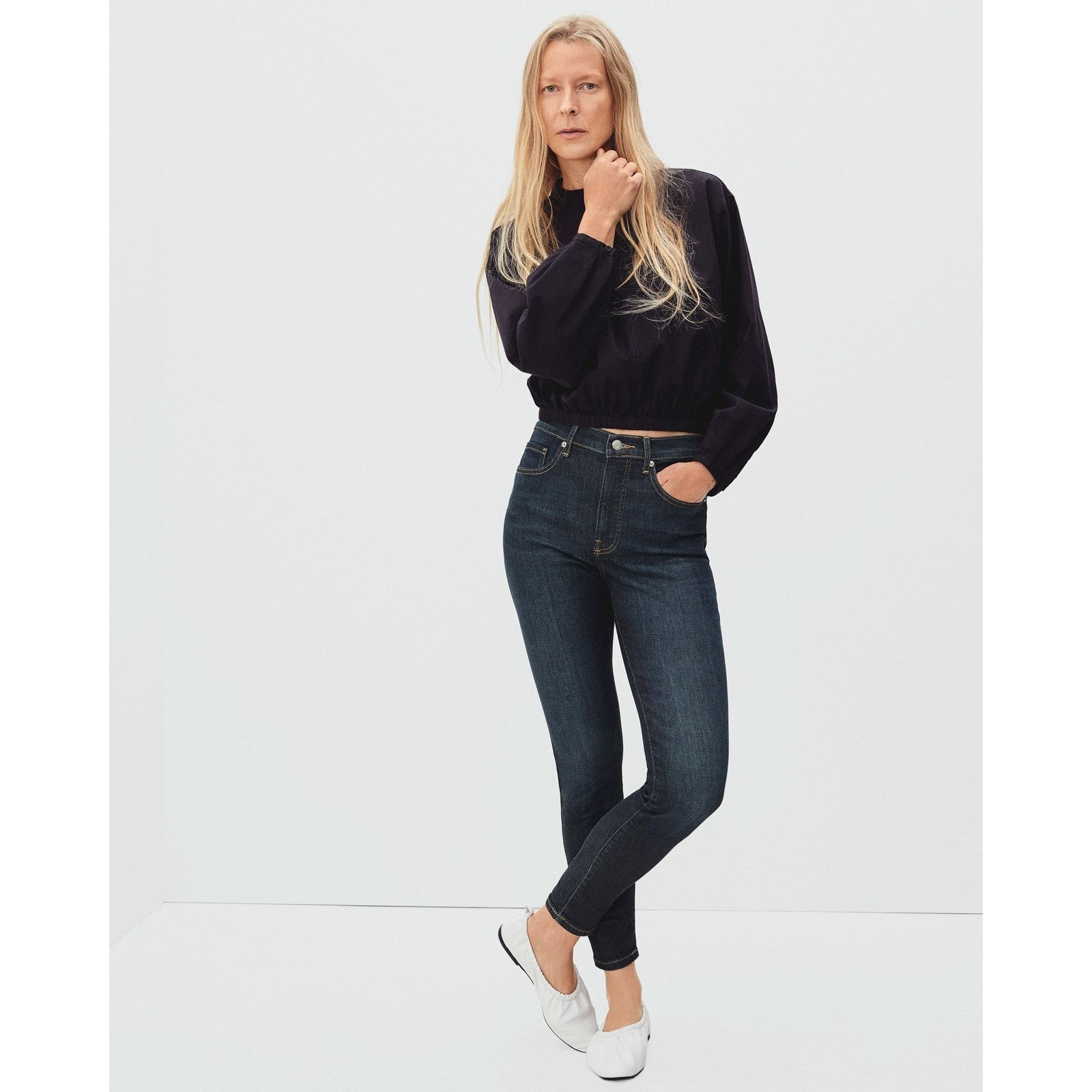 Everlane Everlane Authentic Ankle Skinny Jeans Deep Indigo Womens 23 Size 23" - 8 Thumbnail