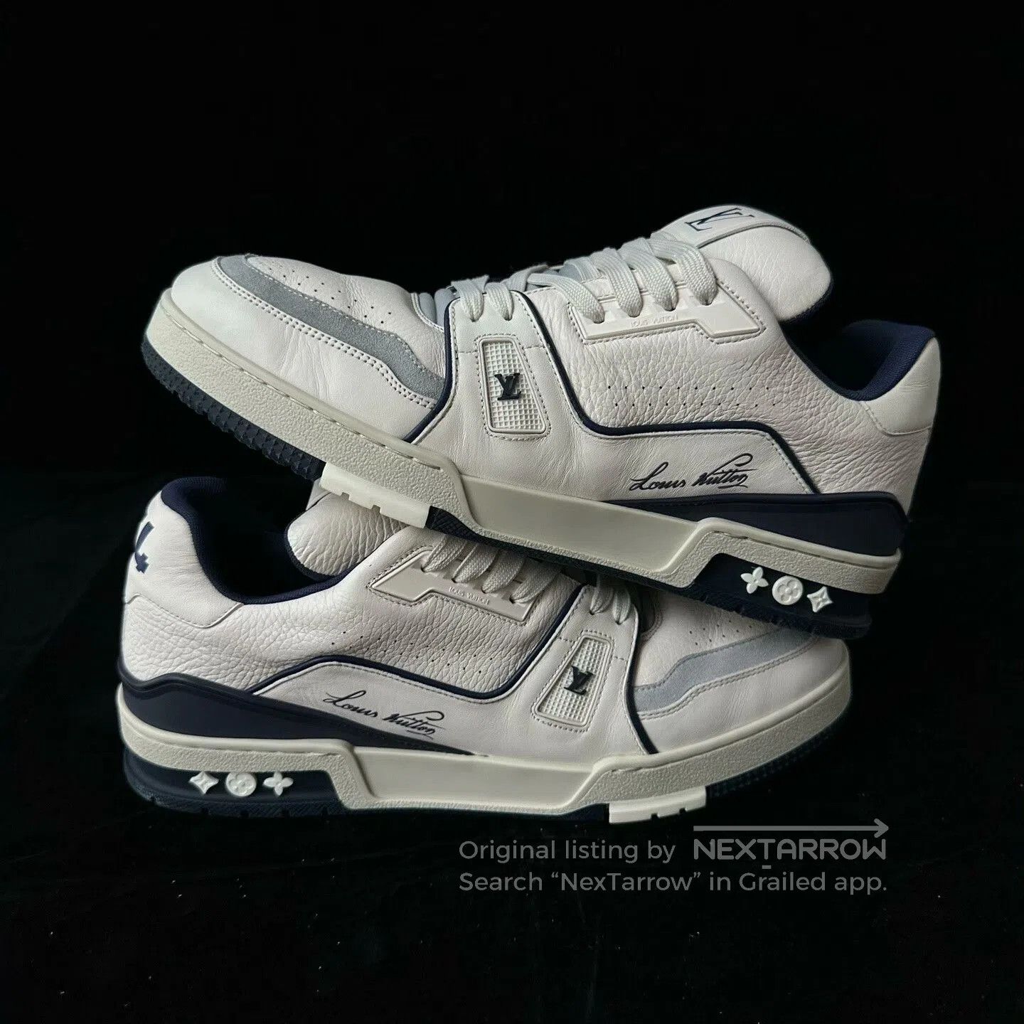 Louis Vuitton Louis Vuitton White Blue Sneakers. Size US 9 / EU 42 - 3 Thumbnail