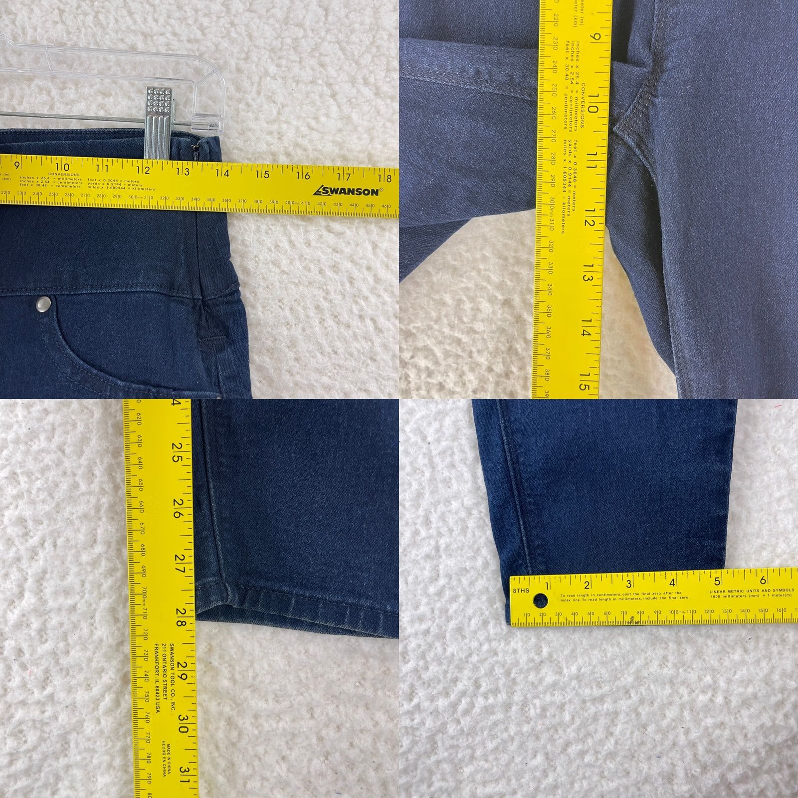 Spanx Spanx Jeans Womens Medium Blue Denim Jegging Skinny Pull On Stretch 28" Inseam Regular Rise 10.5" Denim Slim Fit Bohemian City Hipster Vintage: No Size 32" / US 10 / IT 46 - 8 Thumbnail