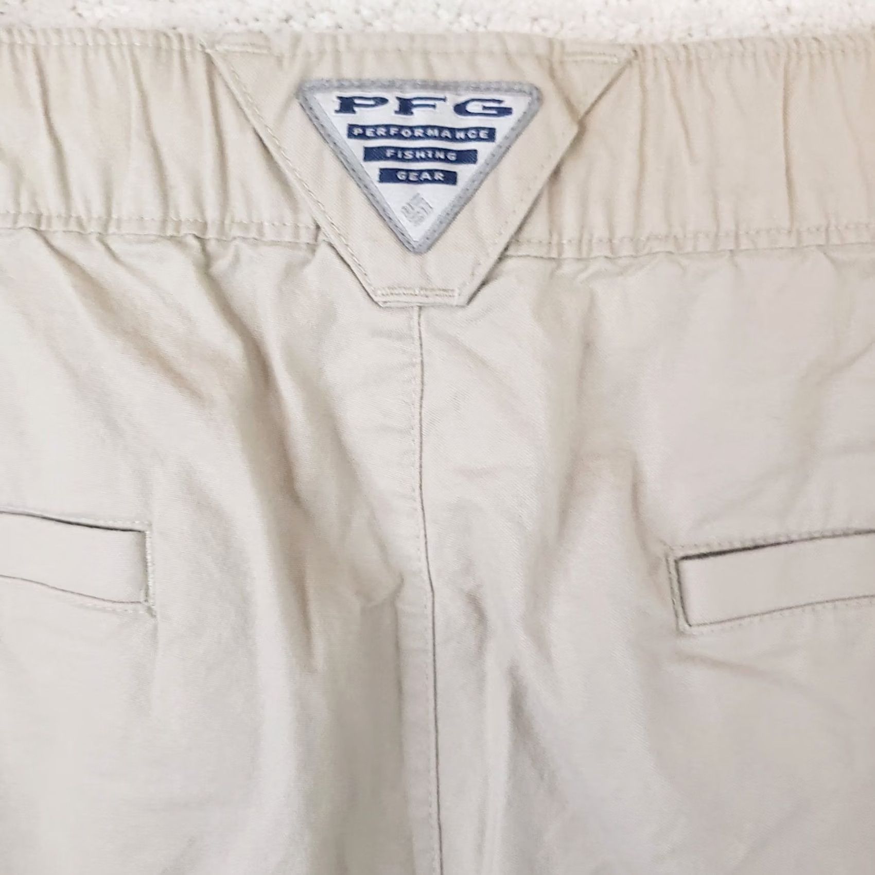 Vintage VINTAGE? No. The Columbia PFG Shorts Mens 38 Beige Cotton Spandex Quick Dry Cargo Pocket Flat Front Zip Sail? Size US 38 / EU 54 - 7 Thumbnail