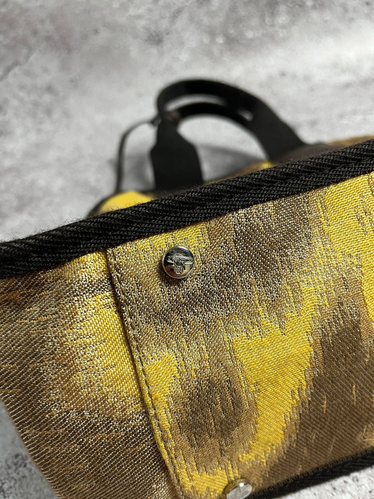 Vivienne Westwood Yellow Leopard Print Handbag OrbLogo Canvas SatchelTote Rare Size ONE SIZE - 9 Thumbnail