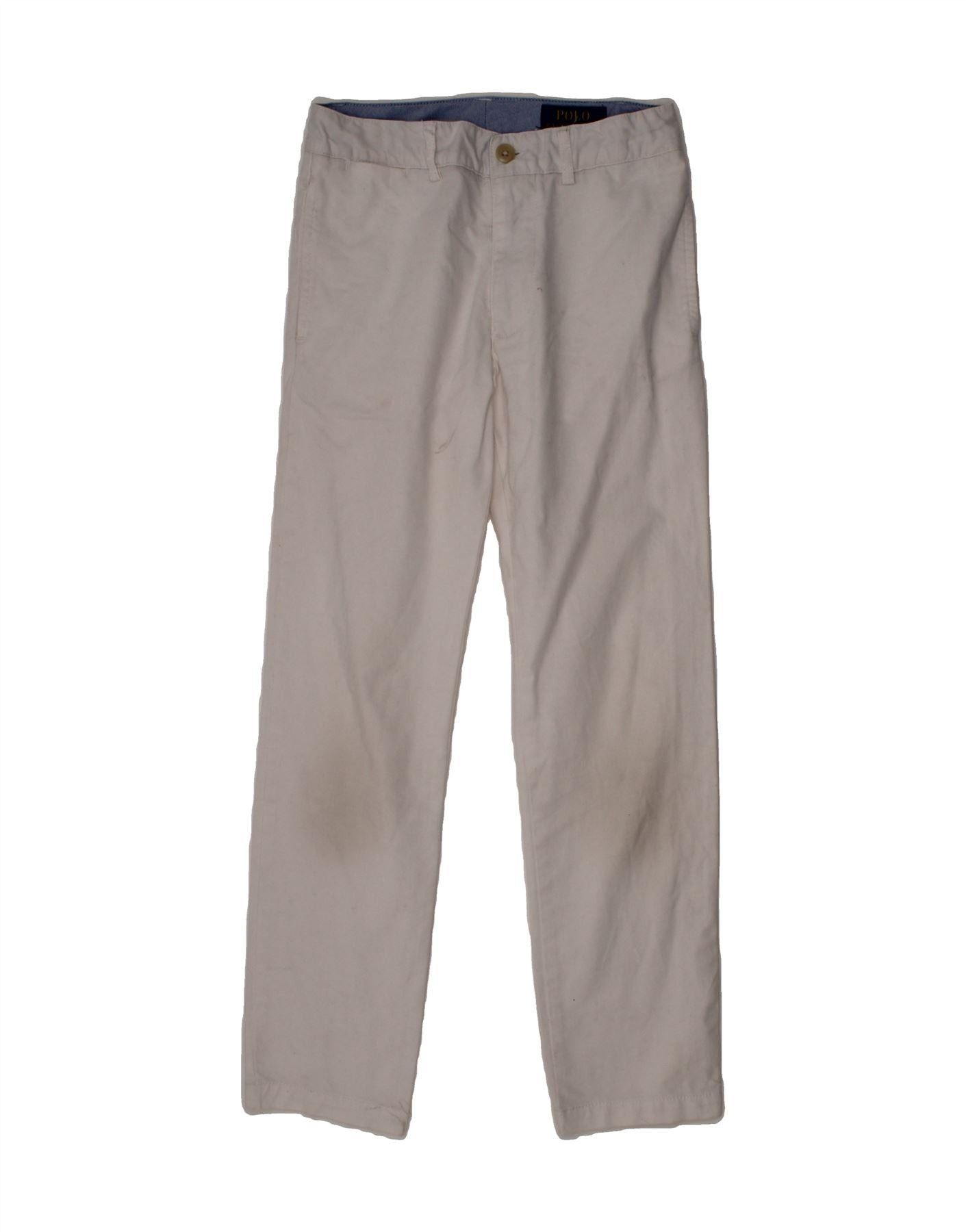 Polo Ralph Lauren Boys Straight Chino Trousers 7-8 Years W22 L23 White Size 27" / US 4 / IT 40 - 1 Thumbnail