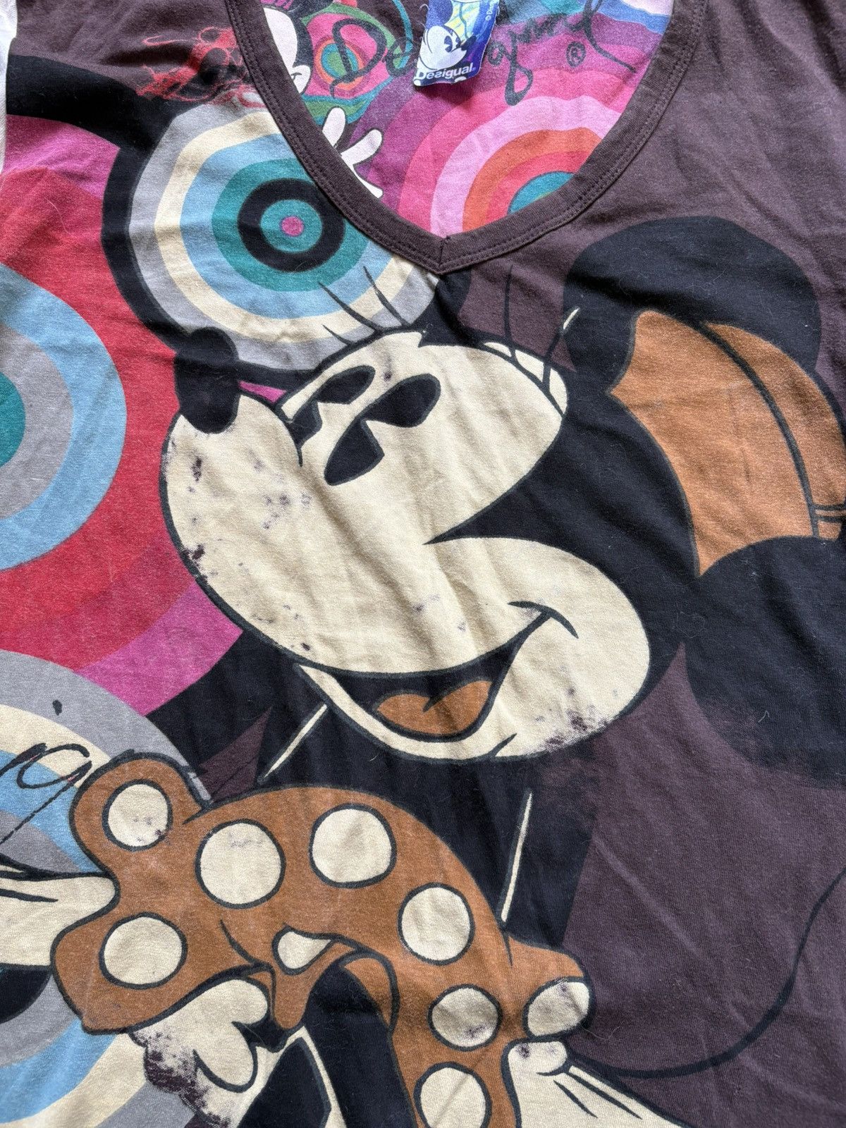 Jean Paul Gaultier Crazy Desigual JPG Vibe Disney Mickey Mouse Long Sleeve Top Size XL / US 12-14 / IT 48-50 - 6 Thumbnail