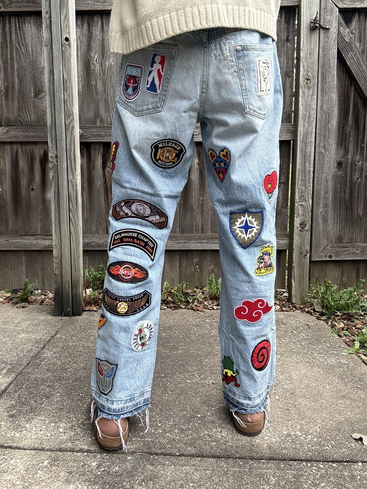 Topman Custom Rework Topman Straight Fit Jeans 1of1 - Patchwork Size US 30 / EU 46 - 4 Thumbnail