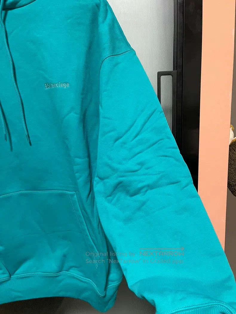 Balenciaga Balenciaga Logo Embroidered Hooded Sweatshirt Size US XS / EU 42 / 0 - 3 Thumbnail
