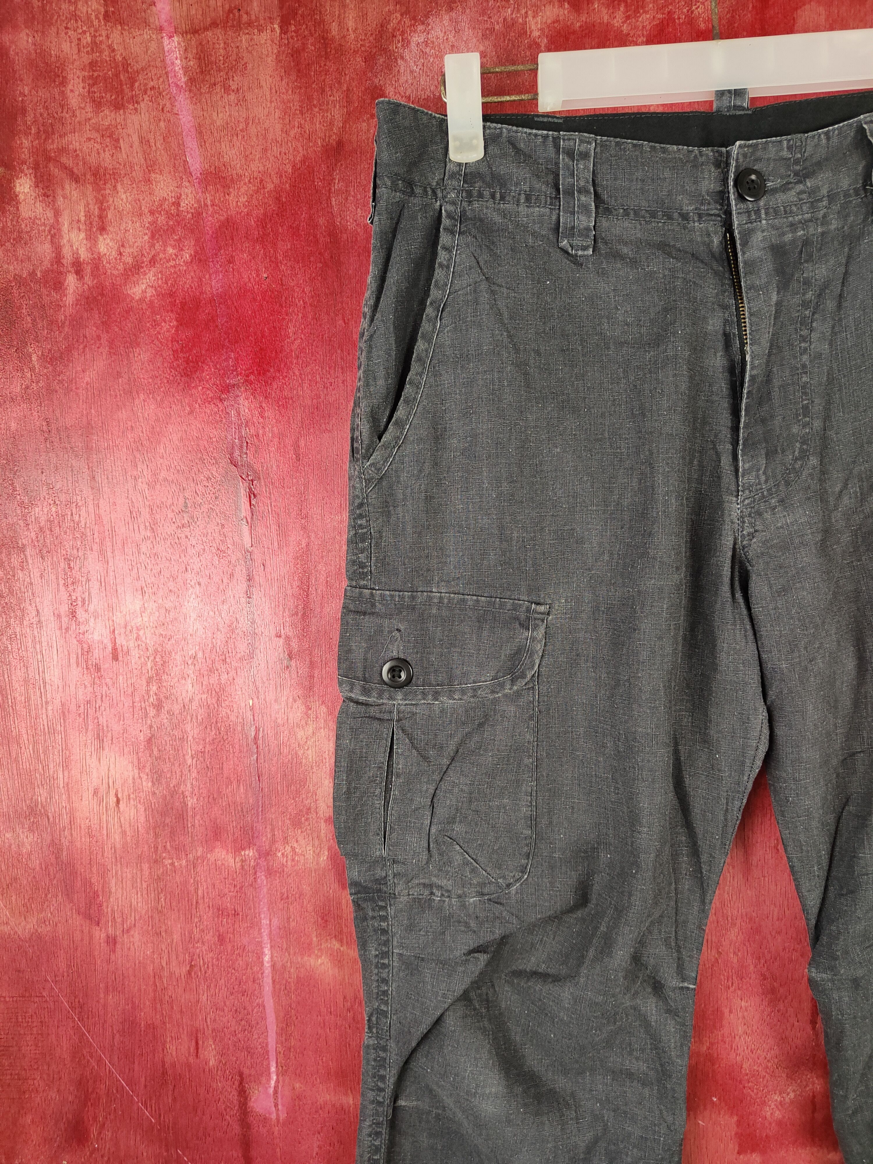 Japanese Brand Uniqlo Black Multipocket Tactical Cargo Pants #S1282 Size US 31 - 3 Thumbnail