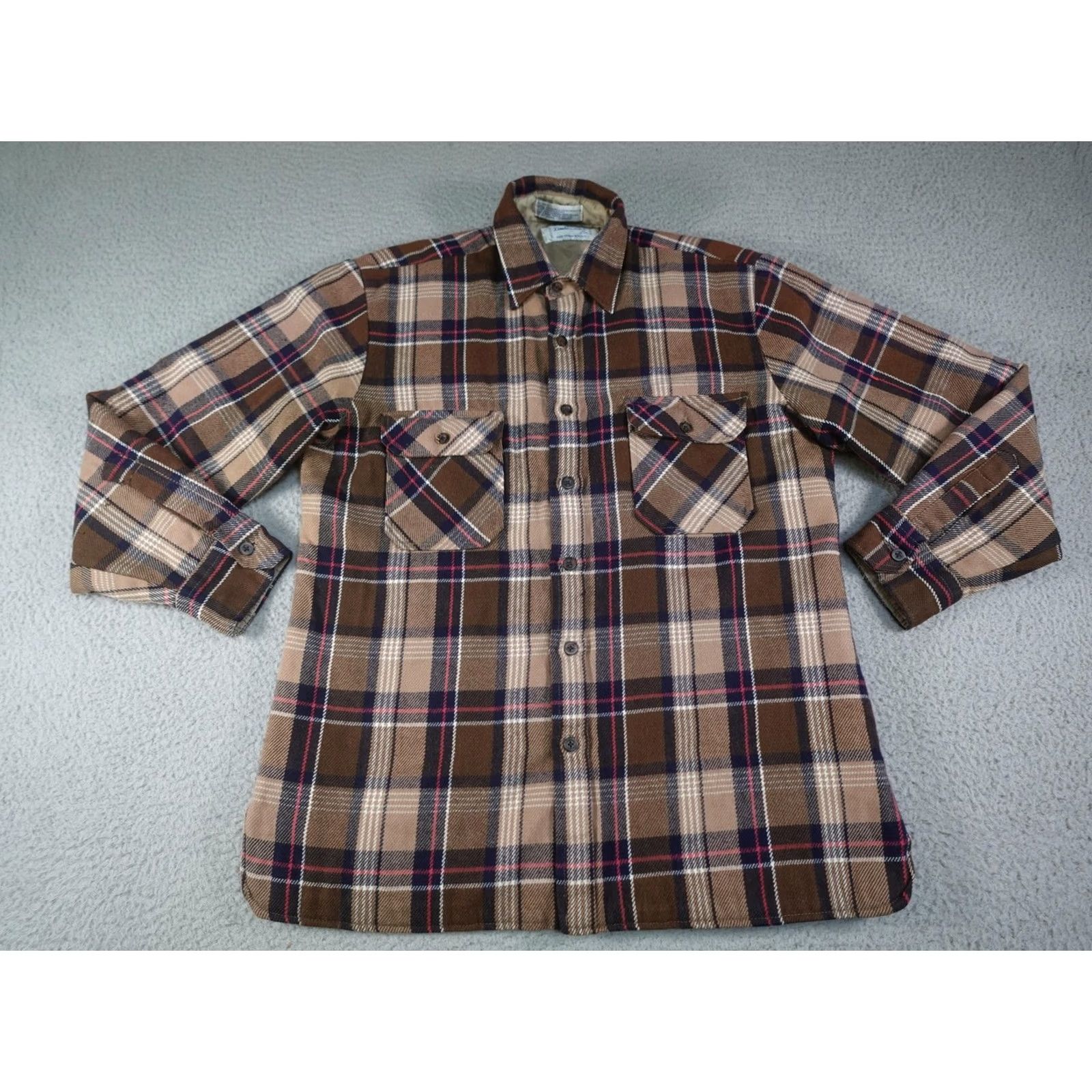 Lumberjack VINTAGE Lumber Jack Shacket Mens M Brown Plaid Quilted Flannel 90s Heavyweight Button-Up Size US M / EU 48-50 / 2 - 2 Thumbnail
