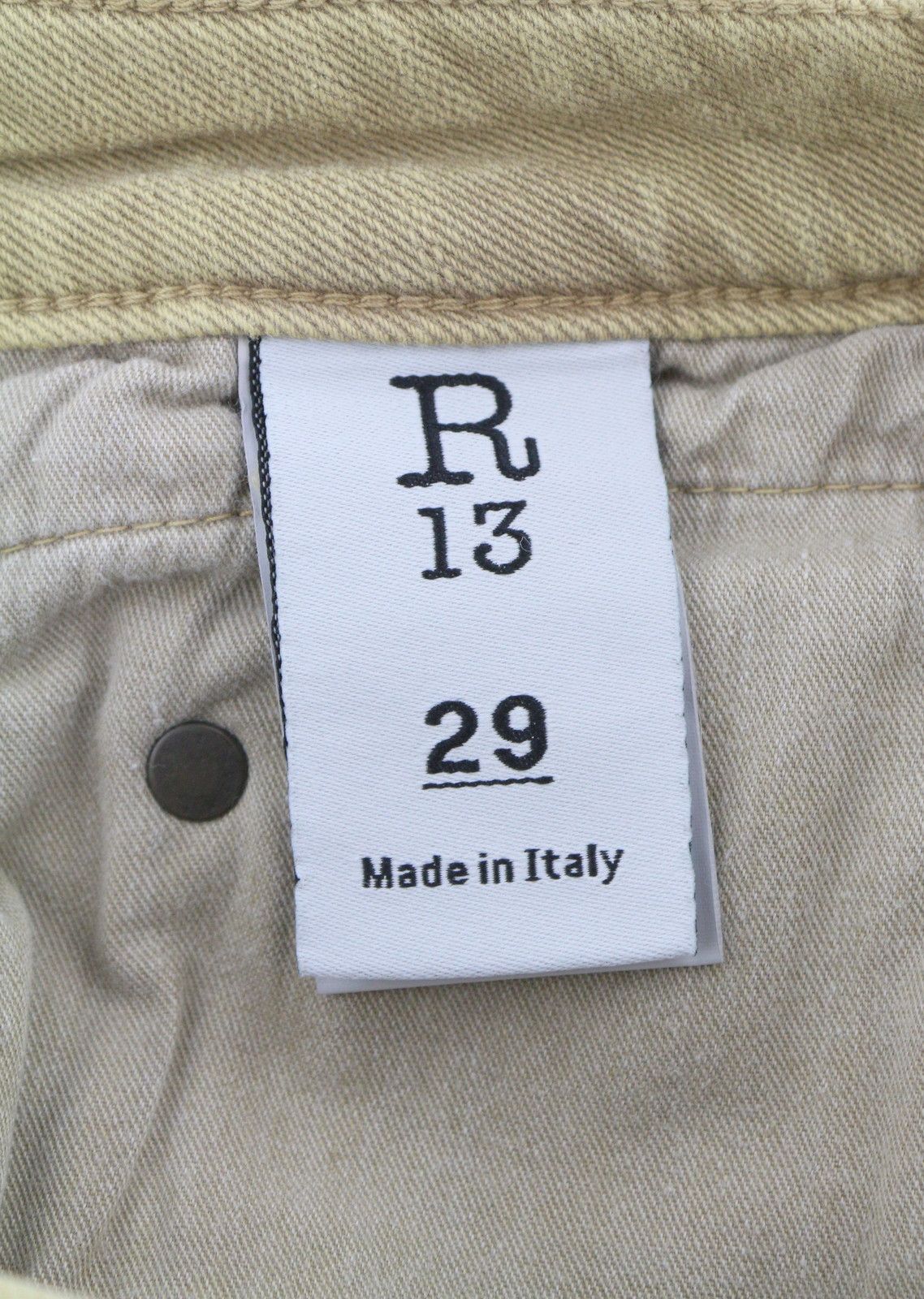 R13 BOY STRAIGHT 29 Khaki Stretchy Faded Ankle Casual 86311 Size 29" - 9 Thumbnail