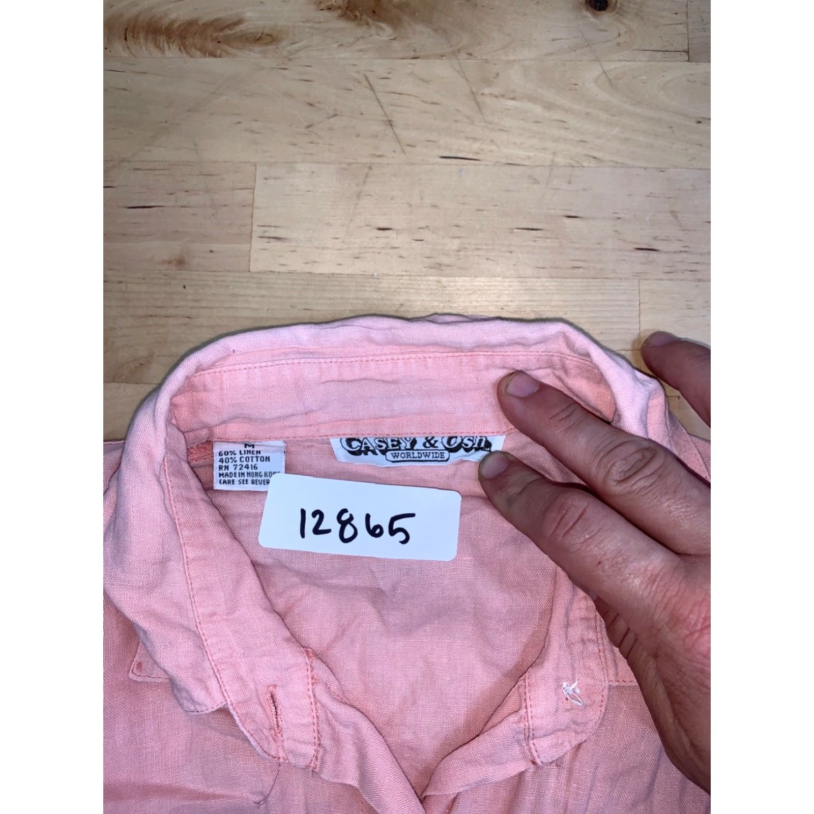 Vintage VINTAGE Casey & Usd Shirt Women M Pink Long Sleeve Button-Up Linen Blend Oversize 12865 Size M / US 6-8 / IT 42-44 - 2 Thumbnail