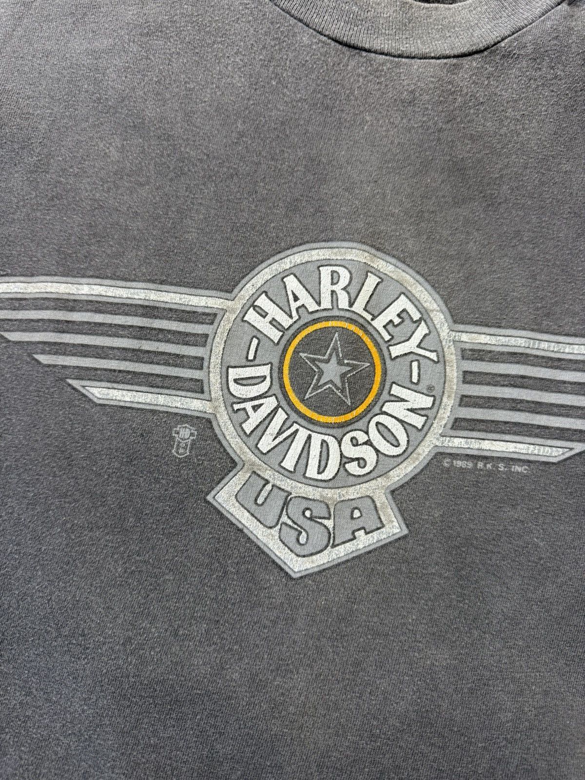 Harley Davidson Vintage Harley Davidson T Shirt 1989 USA Bury St.Edmunds Size US L / EU 52-54 / 3 - 11 Thumbnail