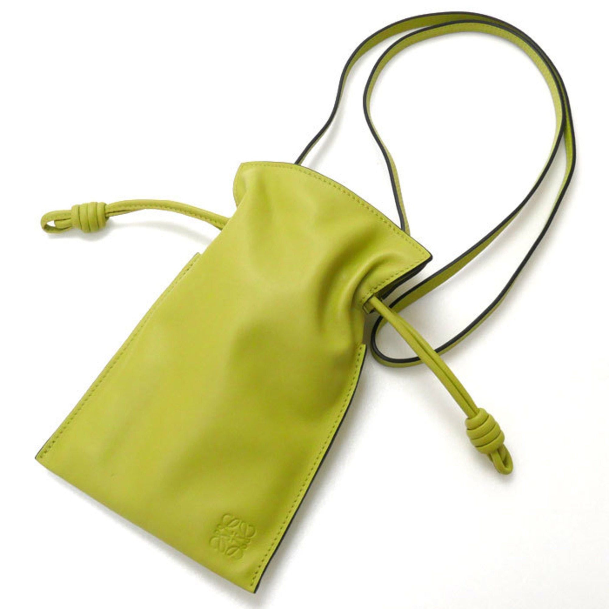 image of Loewe Flamenco Pocket Shoulder Bag Lime Yellow A411F10X01 4801 Women's in Green