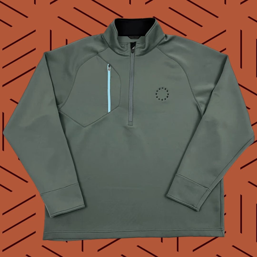 Vintage VINTAGE? No. Zero Restriction Tour Series Pullover Mens L Gray 1/2 Zip Performance Prep Jacket Size US L / EU 52-54 / 3 - 1 Thumbnail