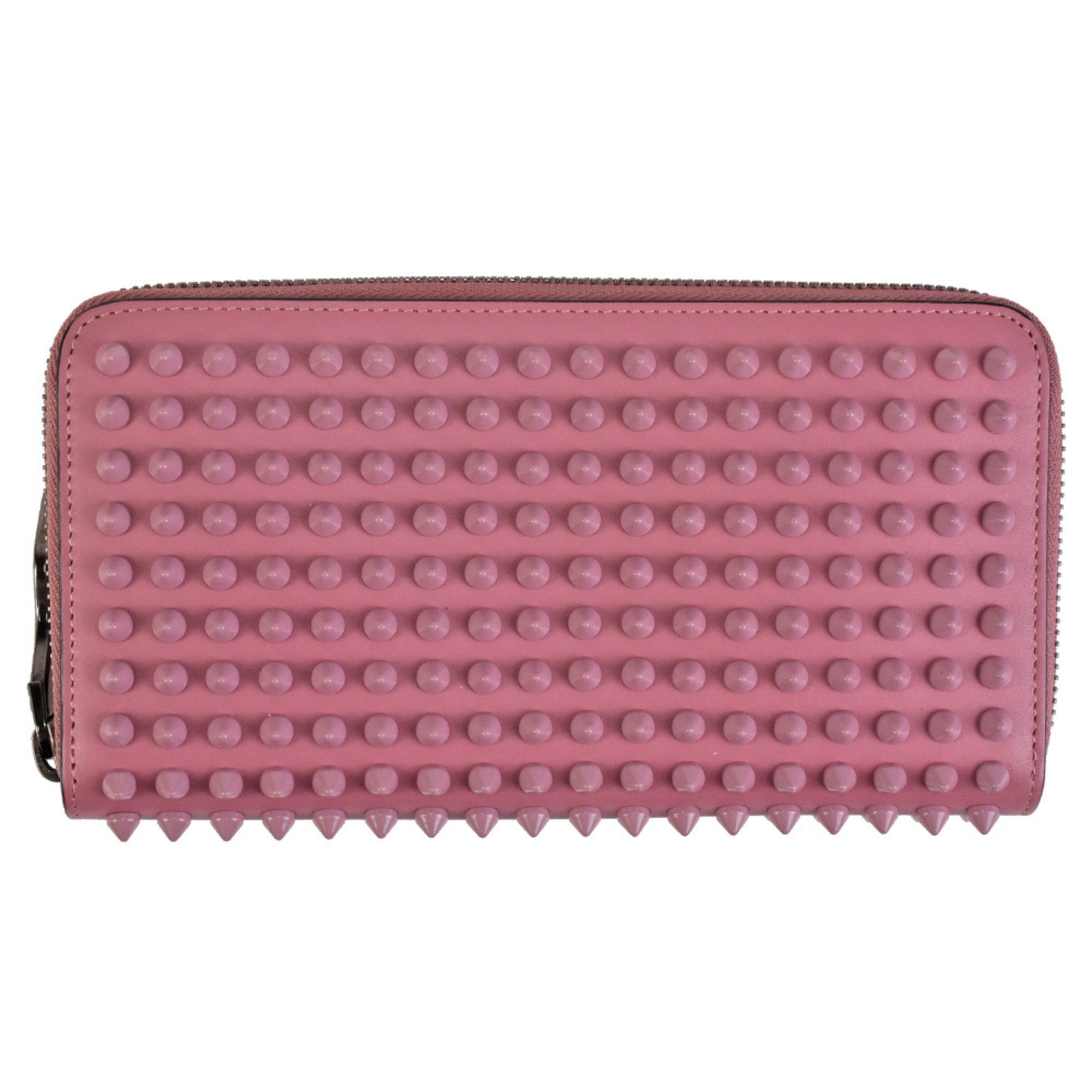 image of Vintage Christian Louboutin Panettone Round Long Wallet With Coin Purse Studded Pink 3135058, Women