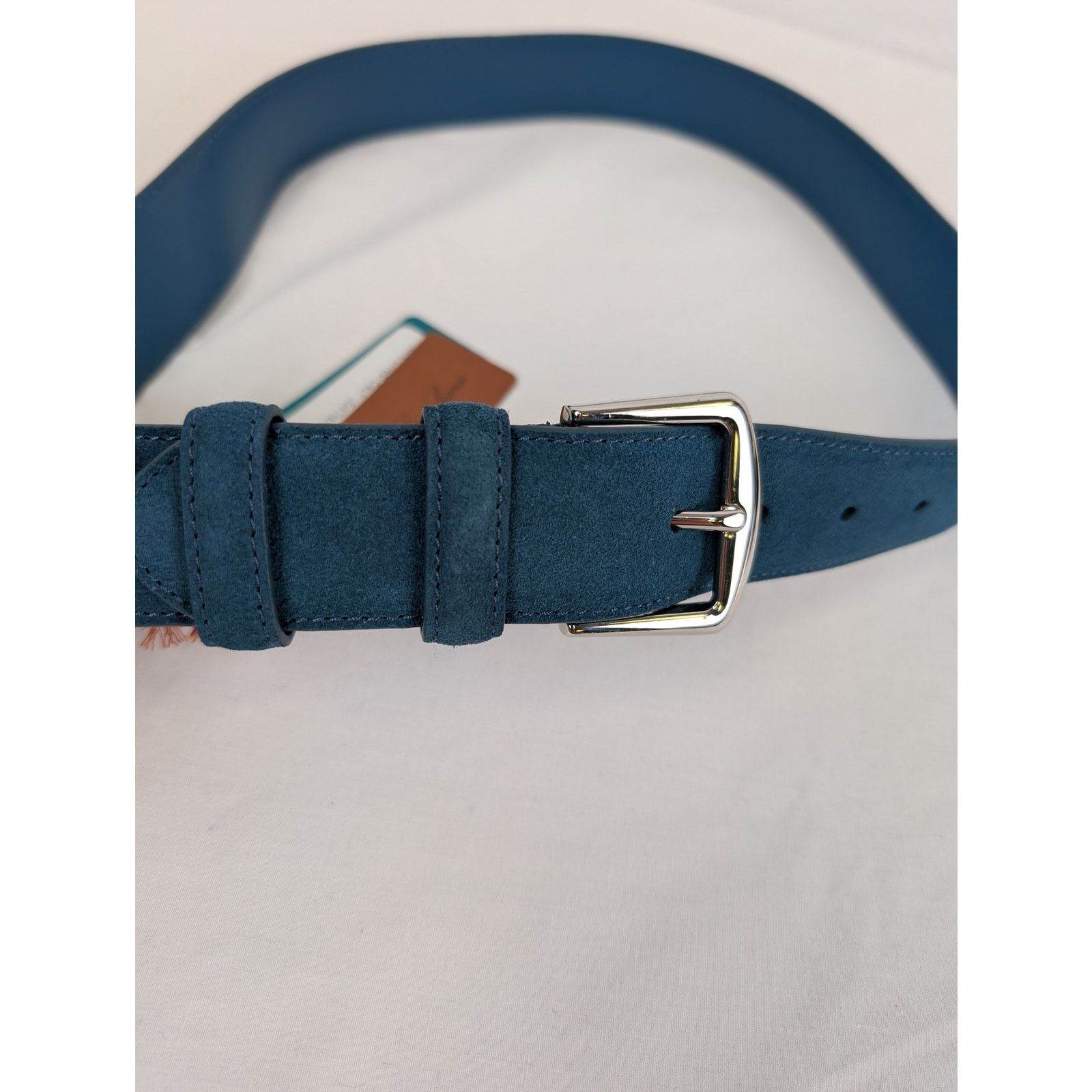 Loro Piana o1rshd1 Size: 80 / Men's 100% Suede Calf Split Belt in Green Size 32 - 14 Thumbnail