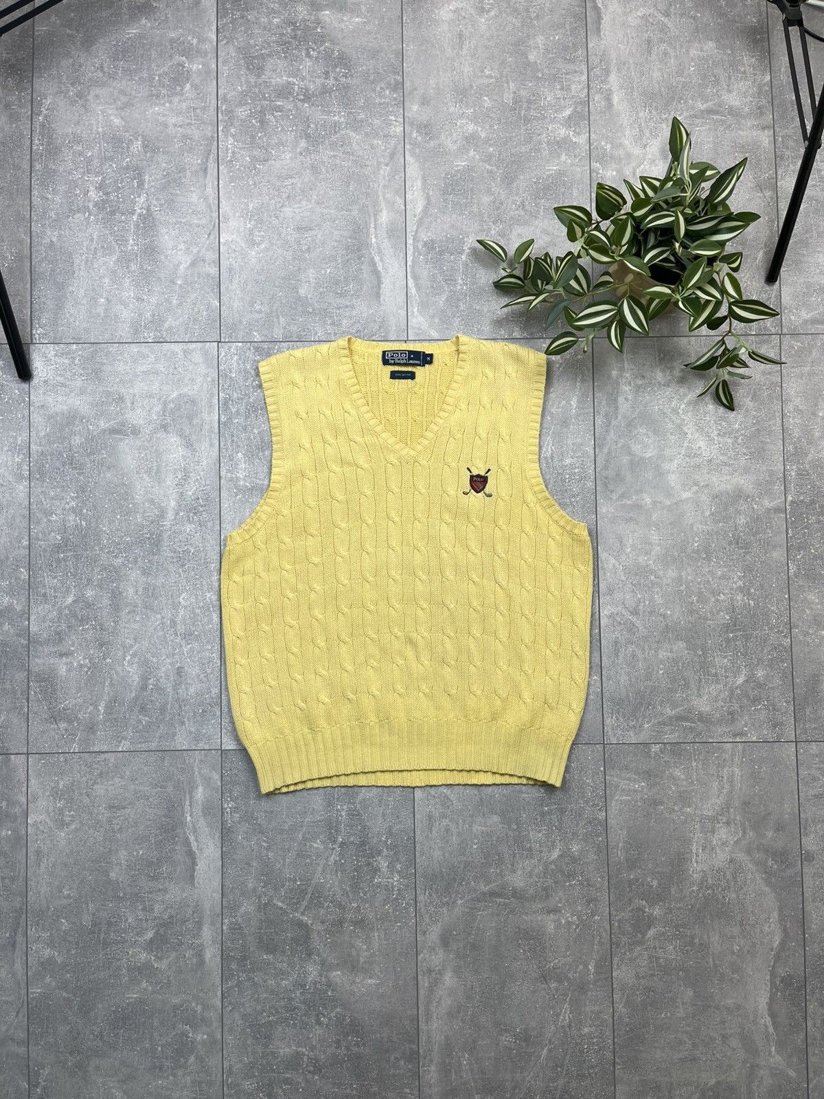 Vintage 90s Polo Ralph Lauren Cable Knit Sweater Vest