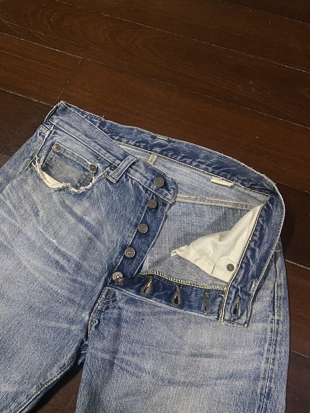 Warehouse FIRE 🔥 VINTAGE SUGAR CANES DISTRESSED NICE FADED Size US 31 - 17 Thumbnail