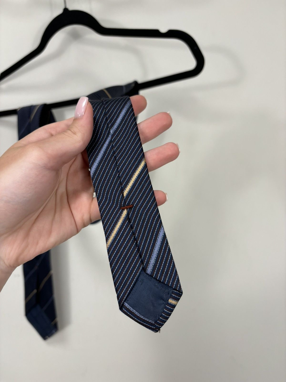 Ermenegildo Zegna Ermenegildo Zegna Men’s Navy Blue Striped Luxury Silk Tie Size ONE SIZE - 6 Thumbnail