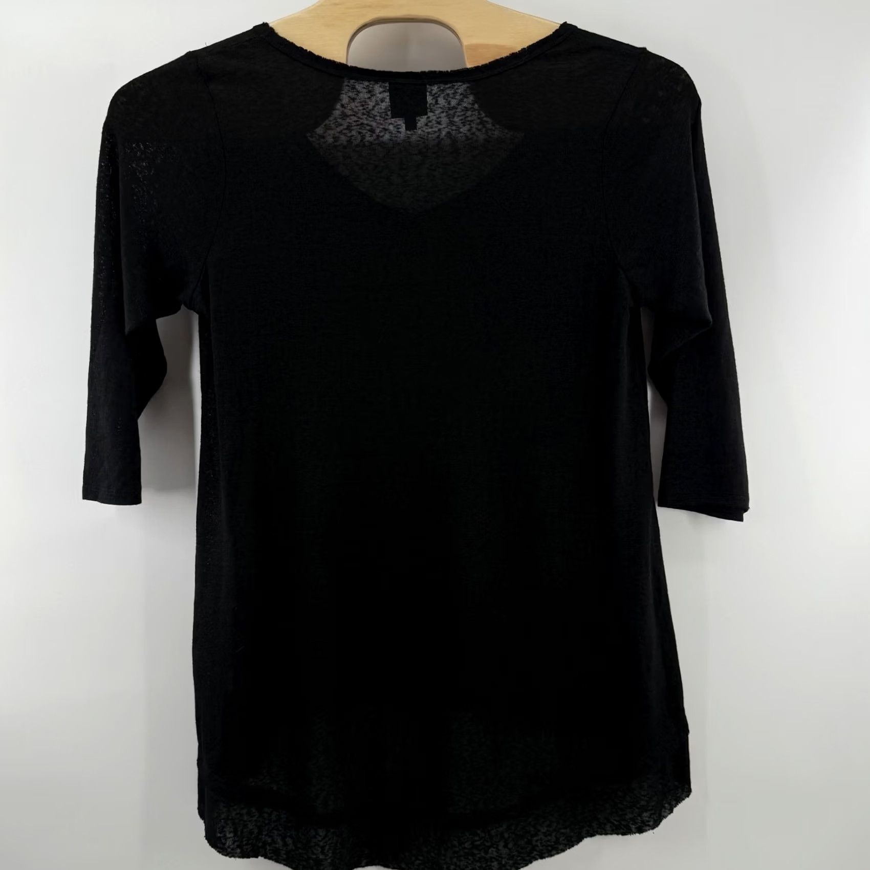 Vintage Wallpaper Tunic Shirt Womens 1X Black V Neck 3/4 Sleeve High Low Lightweight Top Size XL / US 12-14 / IT 48-50 - 5 Thumbnail