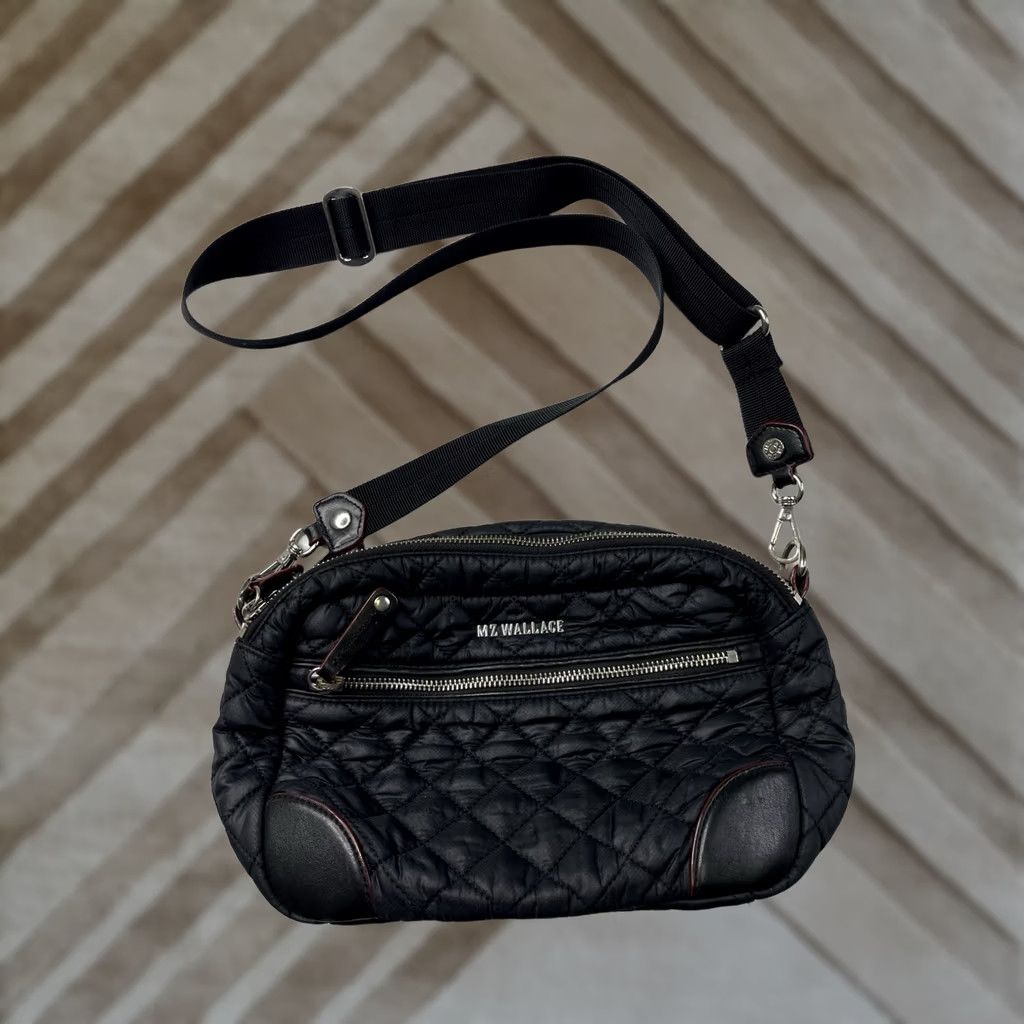 MZ Wallace MZ Wallace Crosby Crossbody Bag Women's Quilted Nylon Navy Blue Size ONE SIZE - 1 Thumbnail