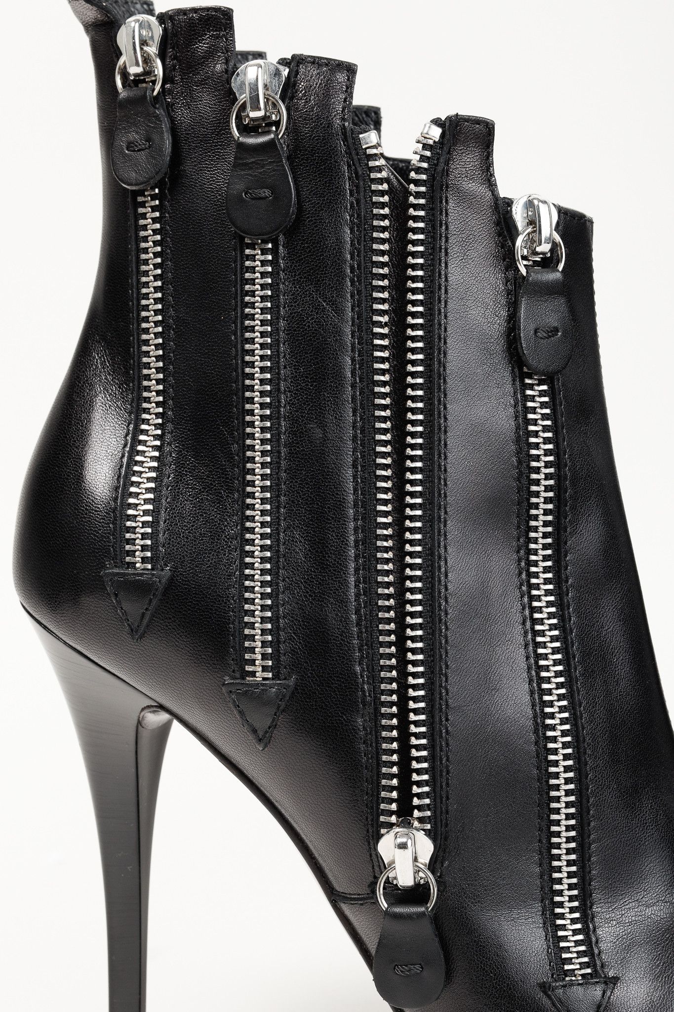 Giuseppe Zanotti Giuseppe Zanotti Black Round-Toe Multi-Zip Booties Size US 7.5 / IT 37.5 - 8 Thumbnail