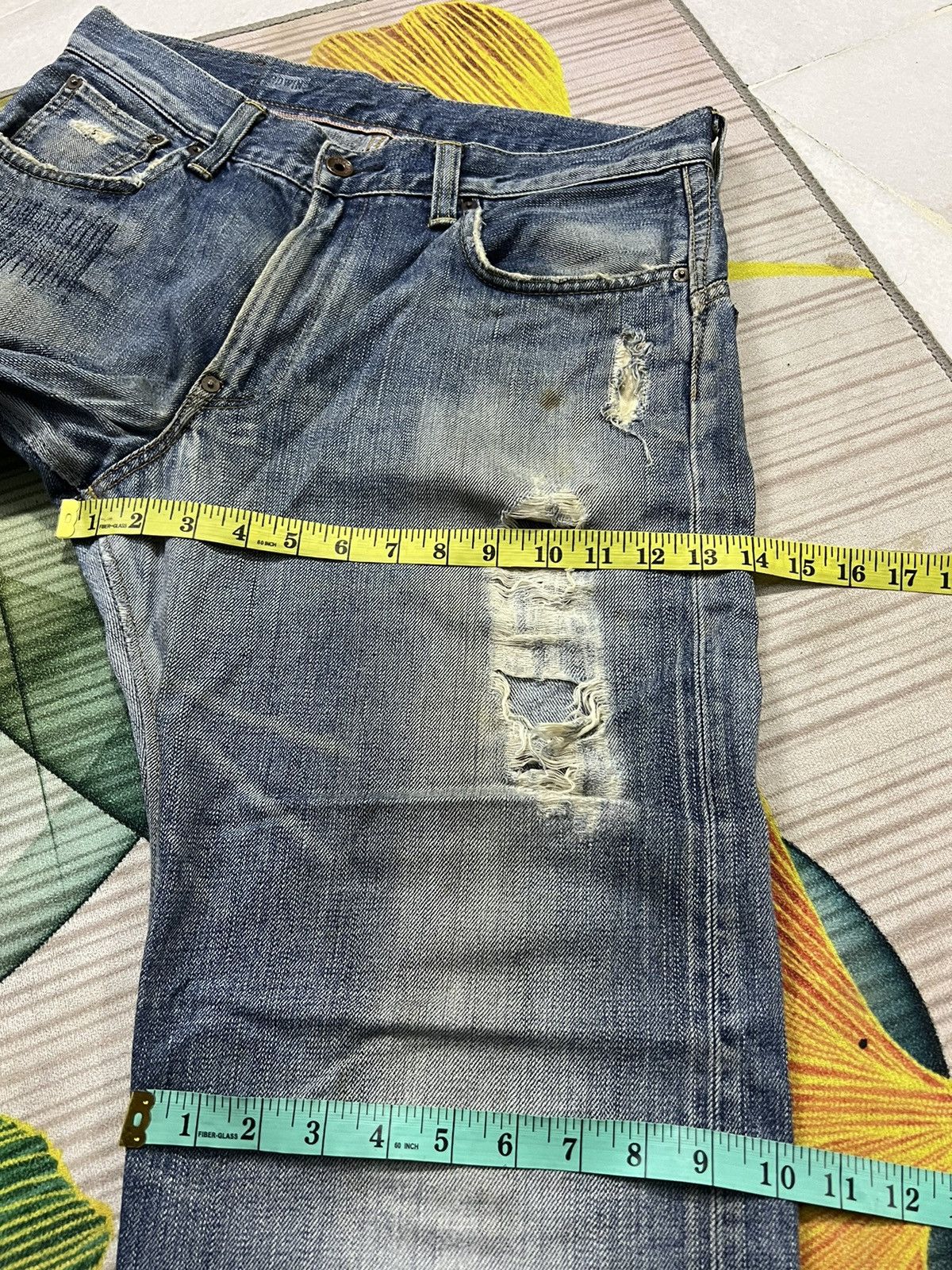Edwin × Japanese Brand VINTAGE EDWIN HALF SELVEDGE DISTRESSED JEANS Size US 34 / EU 50 - 20 Thumbnail