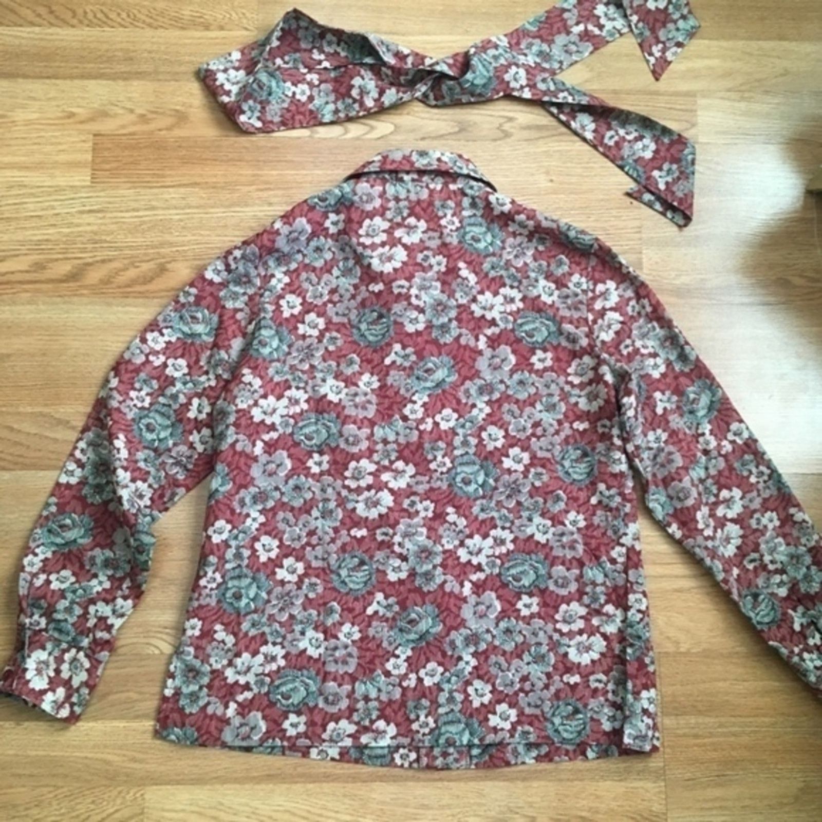 Vintage Vintage Alex Colman Sportswear Set: Floral Blouse & Scarf Size L / US 10 / IT 46 - 4 Thumbnail
