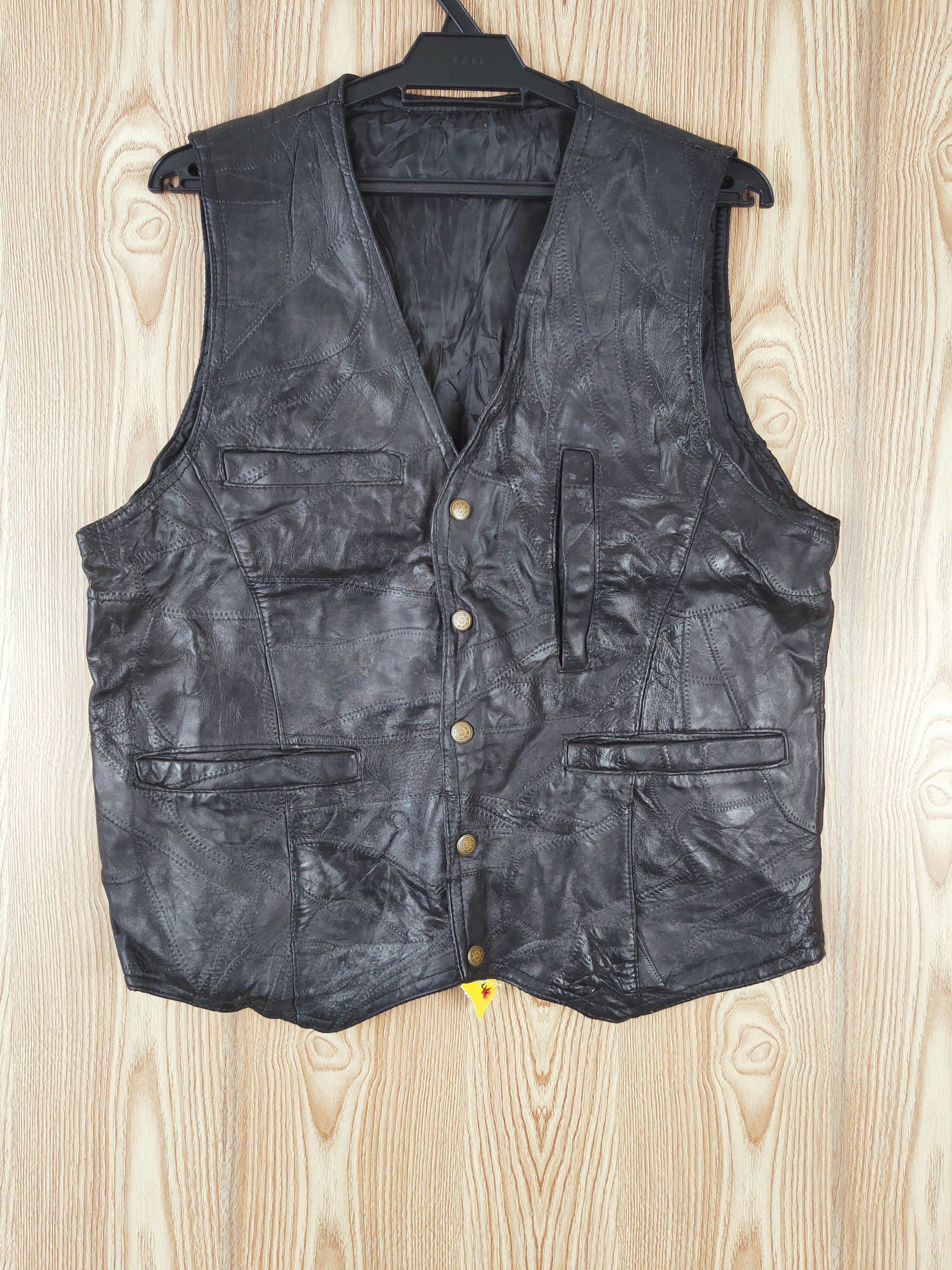 Japanese Brand Japanese Brand vintage Black Leather Vests #W179 Size US M / EU 48-50 / 2 - 1 Thumbnail