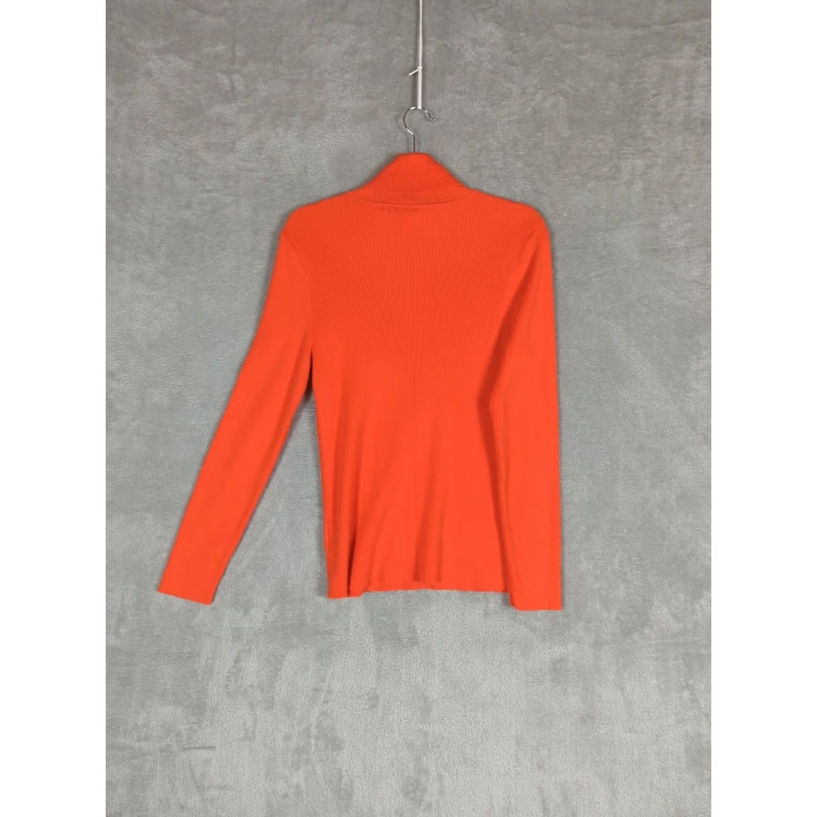 Ralph Lauren Lauren Ralph Lauren Women's Ribbed Turtleneck Orange XL Metal Logo Sweater Size XL / US 12-14 / IT 48-50 - 7 Thumbnail