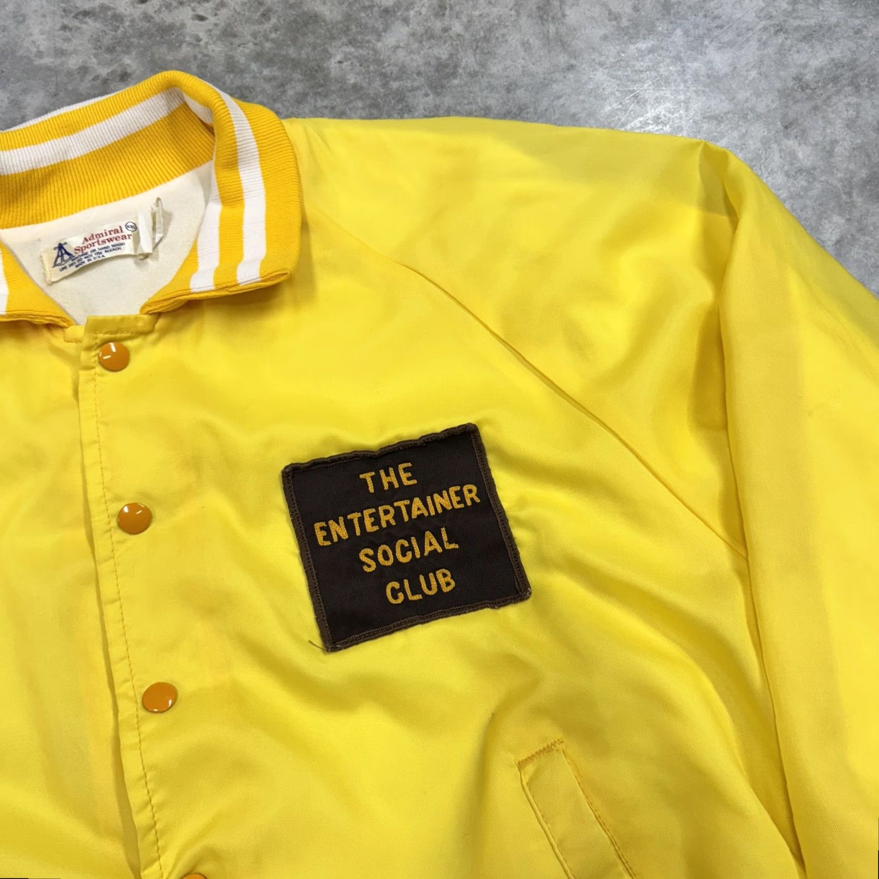 Vintage VINTAGE Admiral Sportswear Jacket Mens 2XL Yellow Varsity Snap Social Club Lights 90s Sports Embroidered Logo Mens Jacket Size US XXL / EU 58 / 5 - 3 Thumbnail