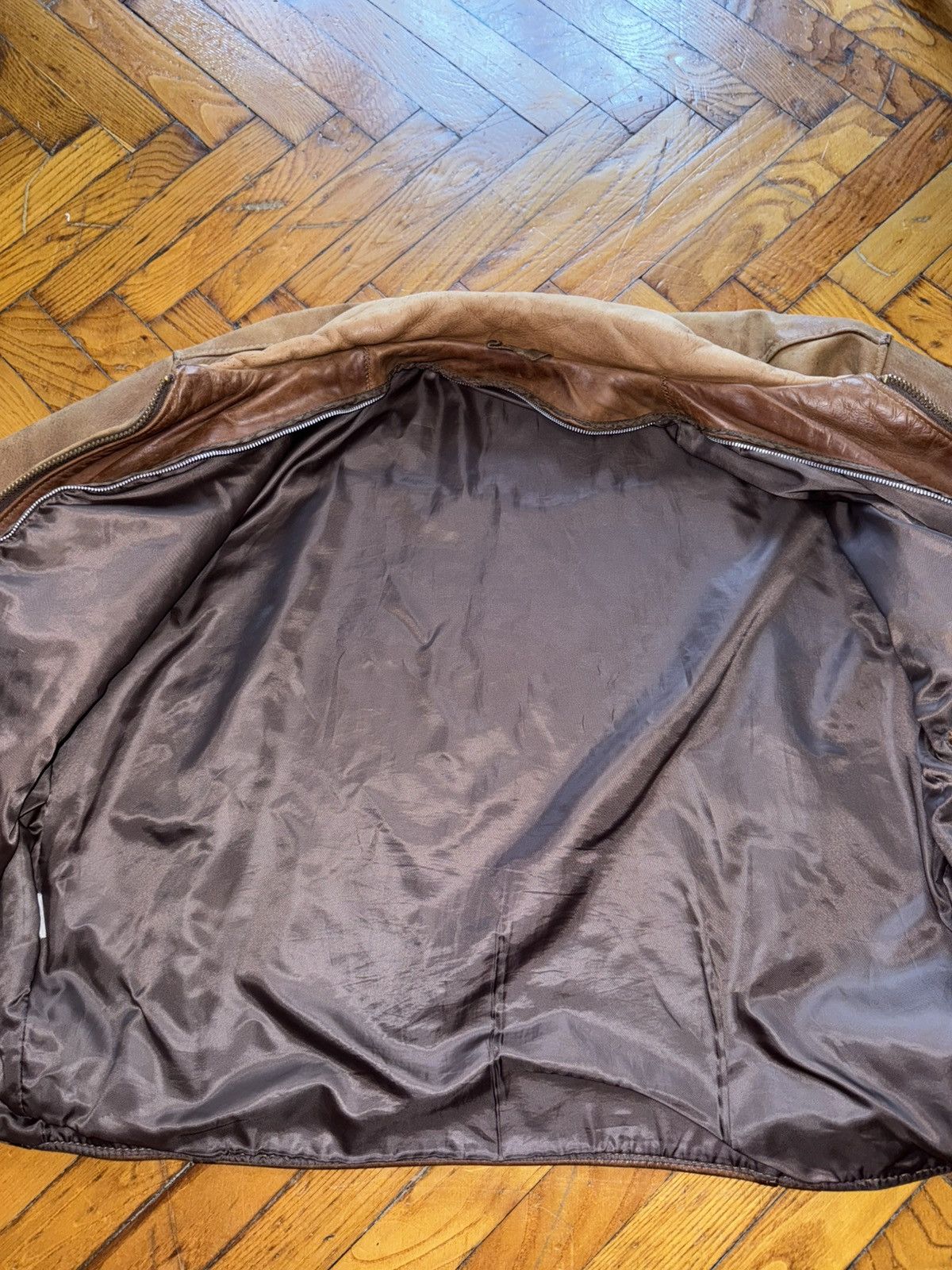 Schott Sunfaded brown leather Steerhide Schott mod. 133 highwayman Size US XXL / EU 58 / 5 - 21 Thumbnail