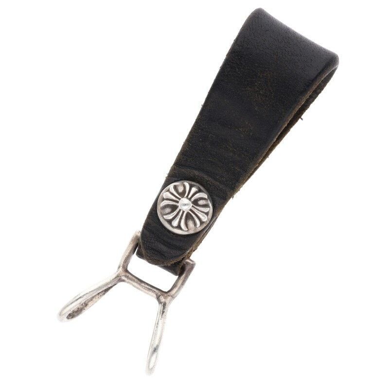 小物 CHROME HEARTS BELT LOOP Chrome Hearts Leather Belt Loop with Cross Button