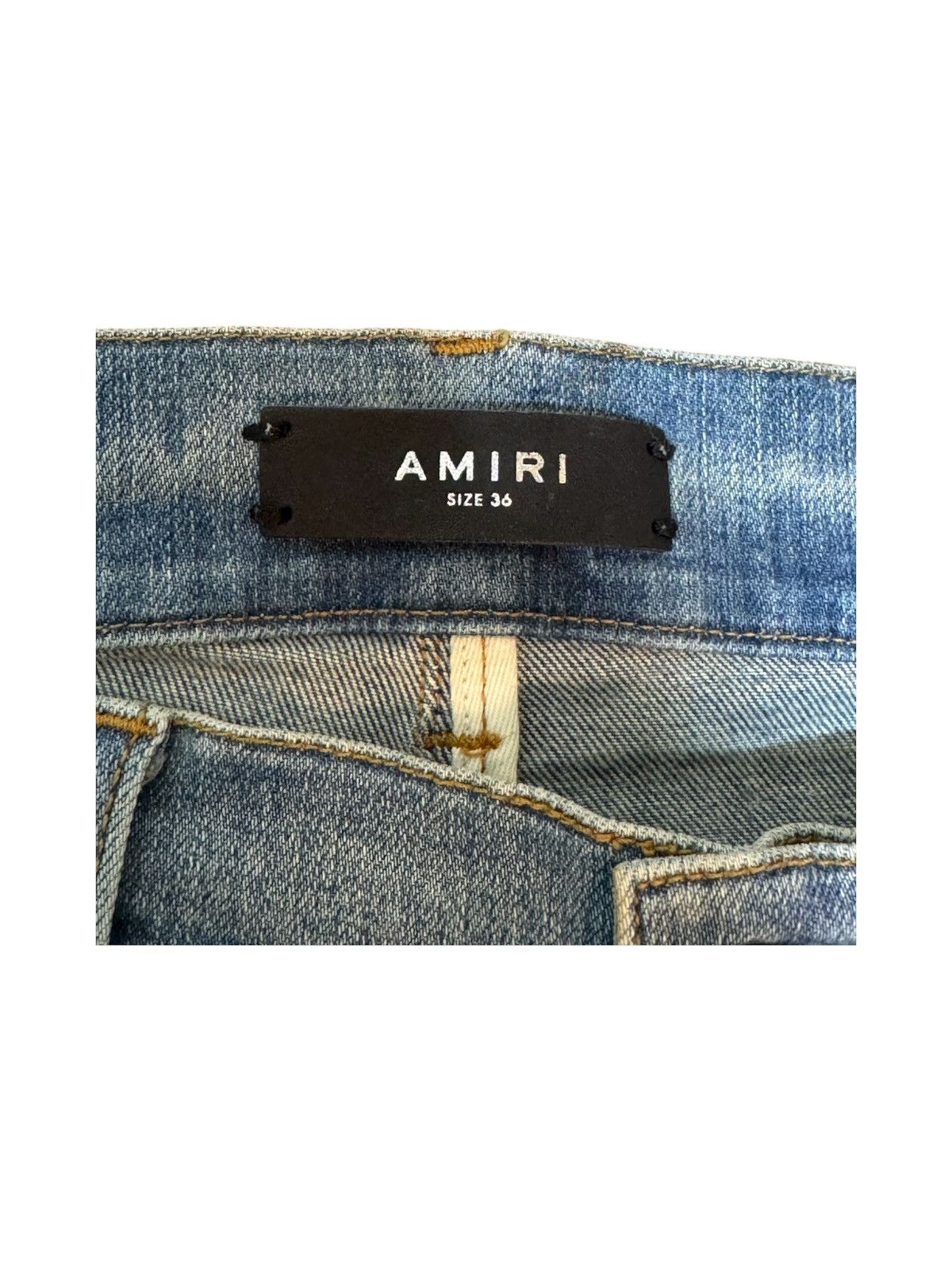Amiri Amiri White Leather Core Logo Thrasher Ripped Jeans size 36 Size US 36 / EU 52 - 6 Thumbnail