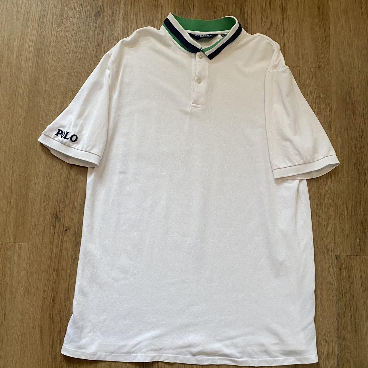 Polo Ralph Lauren White Polo Ralph Lauren polo shirt with green collar Size US XL / EU 56 / 4 - 1 Thumbnail