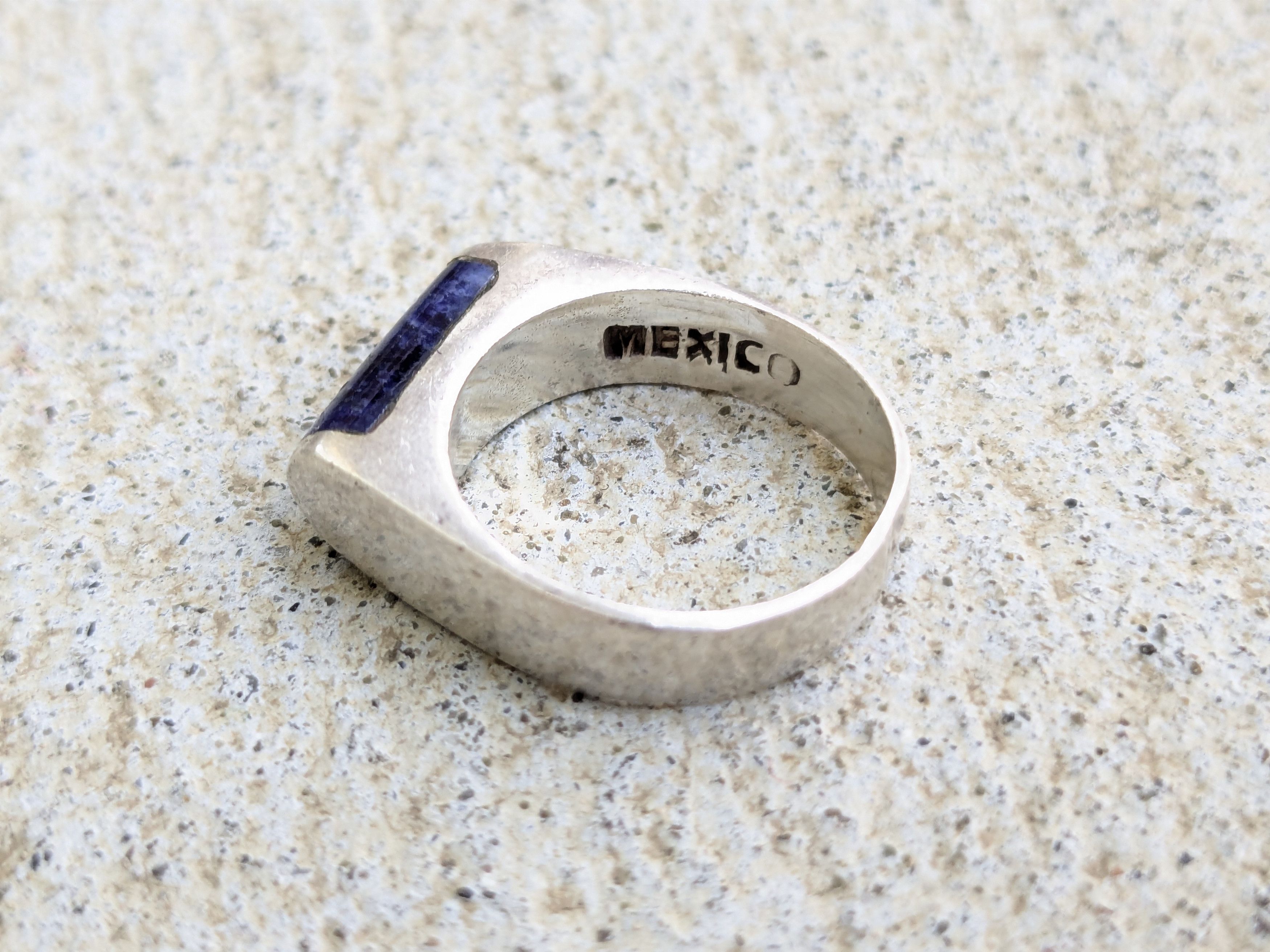 Jewelry Vintage Sterling Silver Ring Blue Sodalite 5.75 Modern Size ONE SIZE - 4 Thumbnail