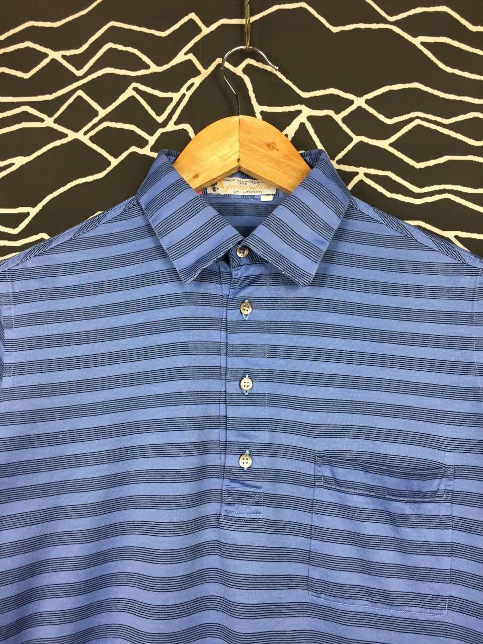 Aquascutum × Designer × Vintage Vtg 80s Aquascutum of London Striped Retro Polo Tee Size US M / EU 48-50 / 2 - 3 Thumbnail