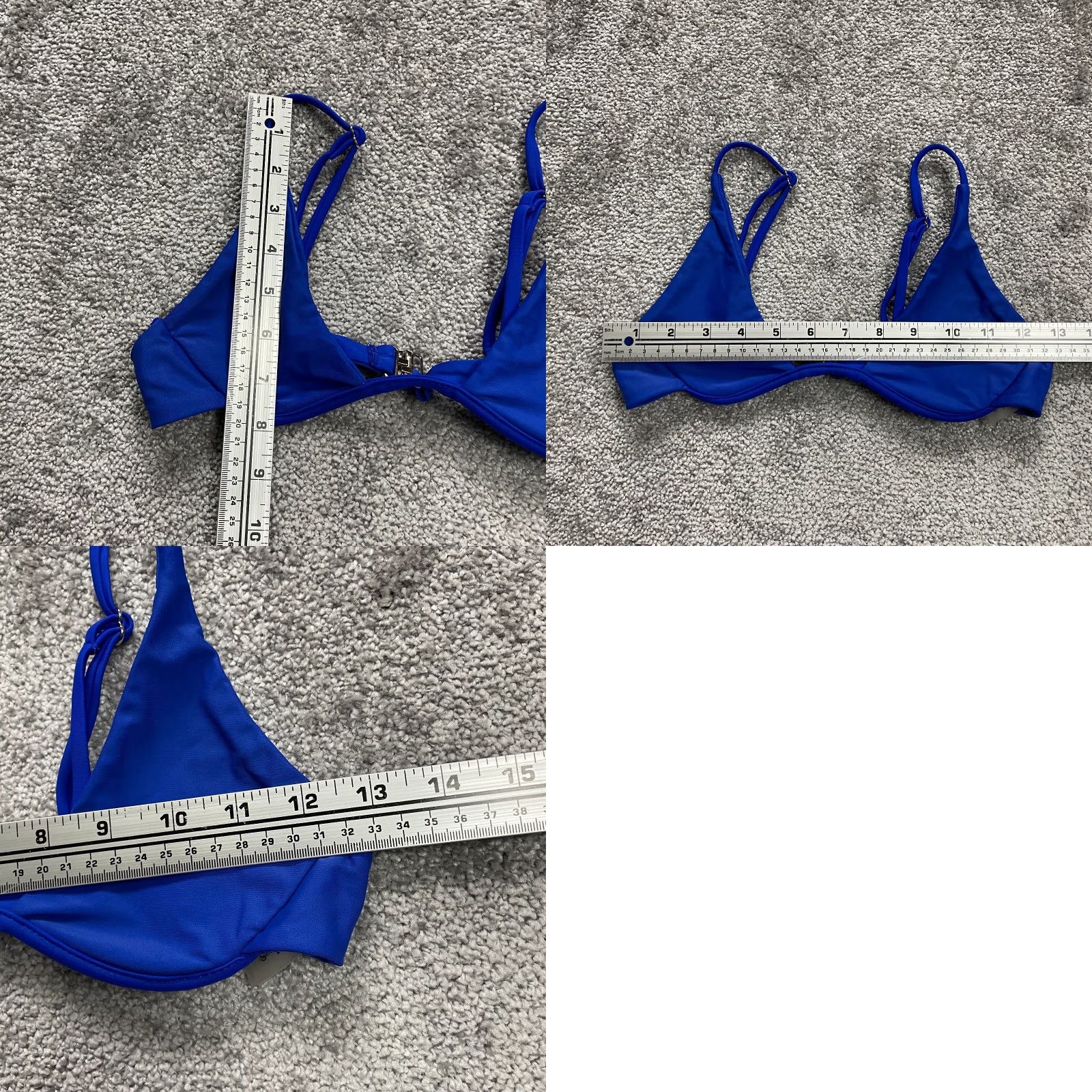 Shein SHEIN Bikini Top Women's Small Solid Blue Underwired Spaghetti Swimwear Beach Size S / US 4 / IT 40 - 8 Thumbnail