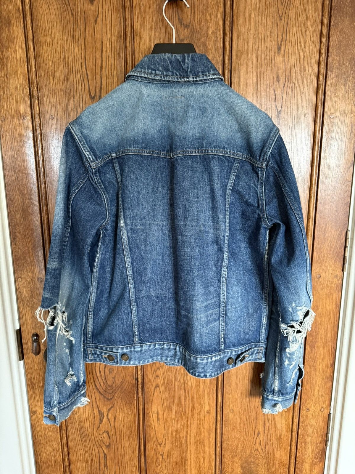Saint Laurent Paris SS20 Saint Laurent crash denim jaket ripped thrashed grail L Size US L / EU 52-54 / 3 - 13 Thumbnail