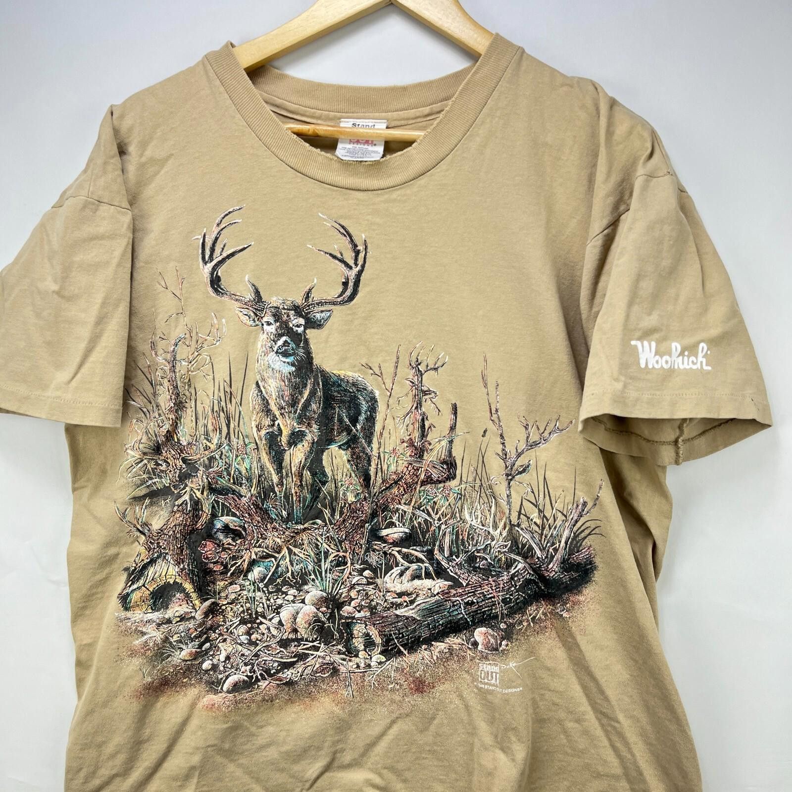 Woolrich Woolen Mills Vintage 90s Woolrich Deer Nature Single Stitch T-Shirt XL Size US XL / EU 56 / 4 - 2 Thumbnail