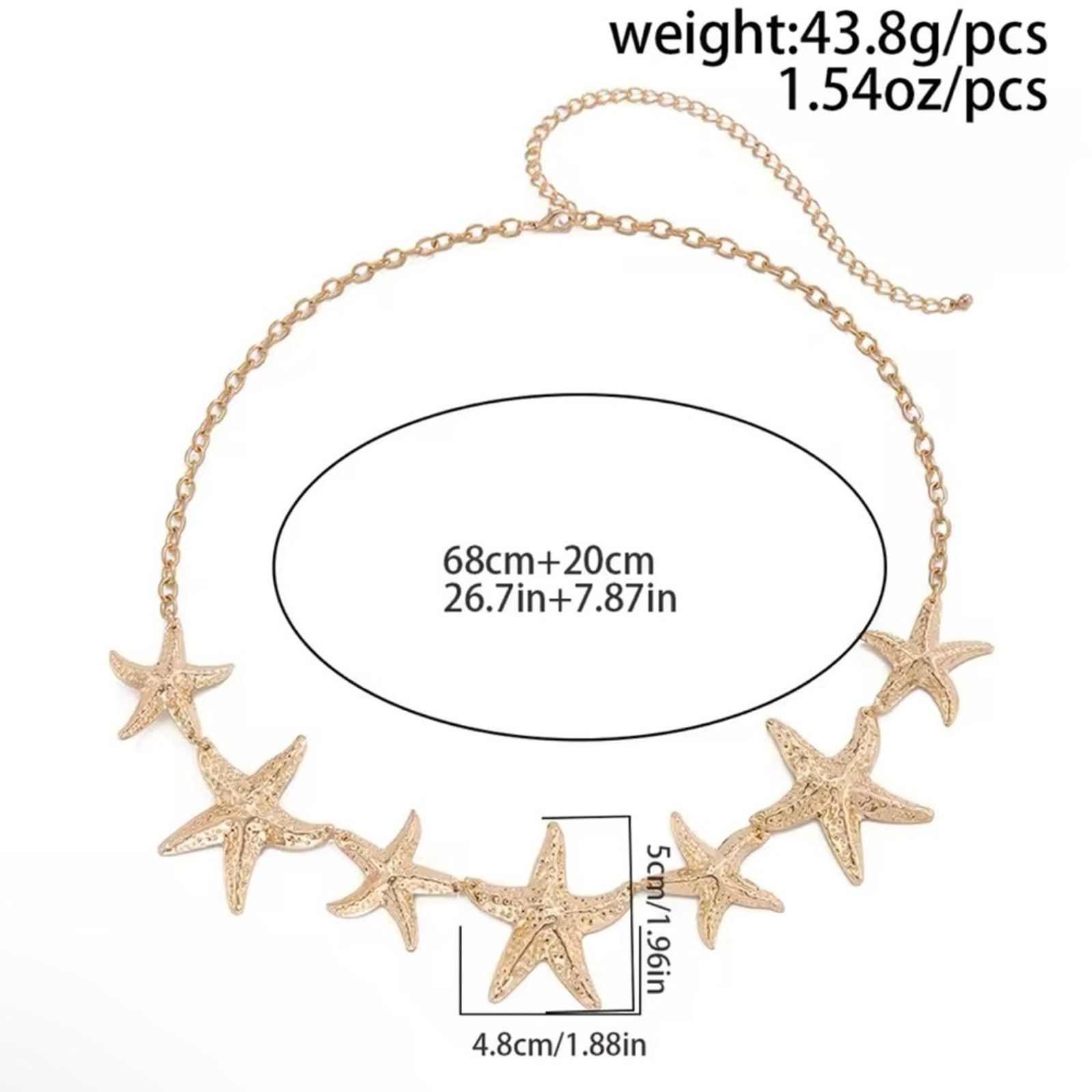 Other Starfish Chain Belt Ocean Vacation Style Chain Waist Chain Size ONE SIZE - 3 Thumbnail