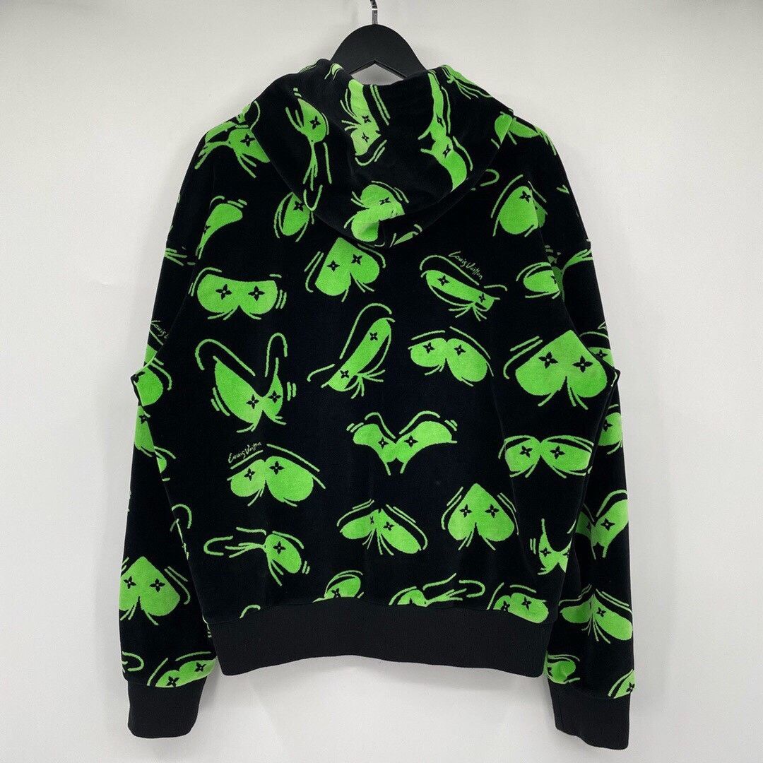 Louis Vuitton Louis Vuitton lv black and green flocked full logo runway h Size US XL / EU 56 / 4 - 2 Thumbnail