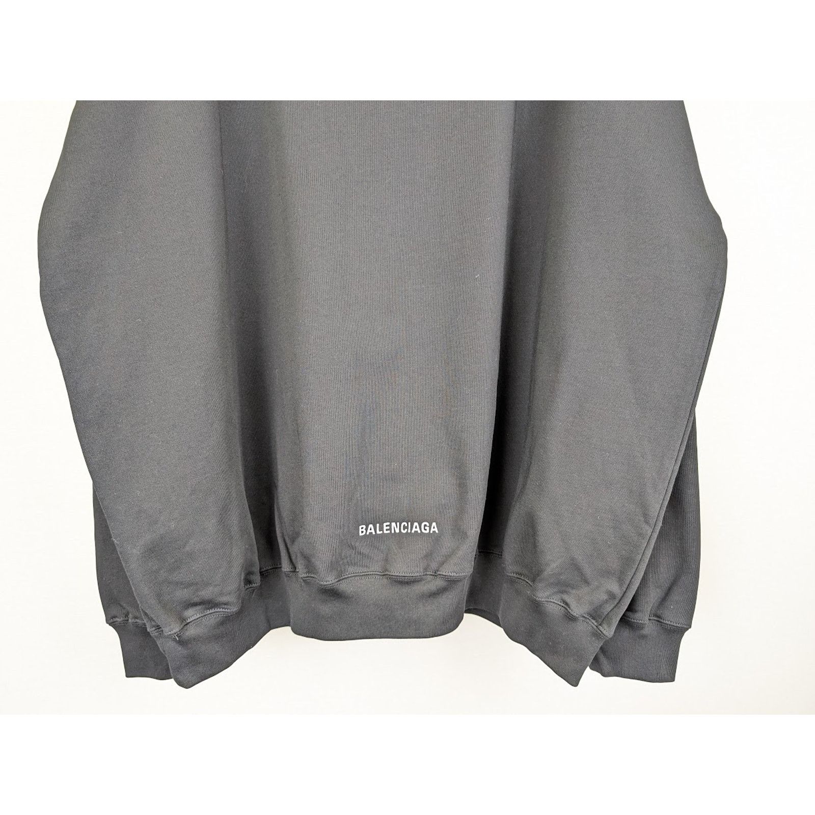Balenciaga o1rshd1 Moll Bouclet Large Fit Hoodie in Black/White Size US M / EU 48-50 / 2 - 11 Thumbnail