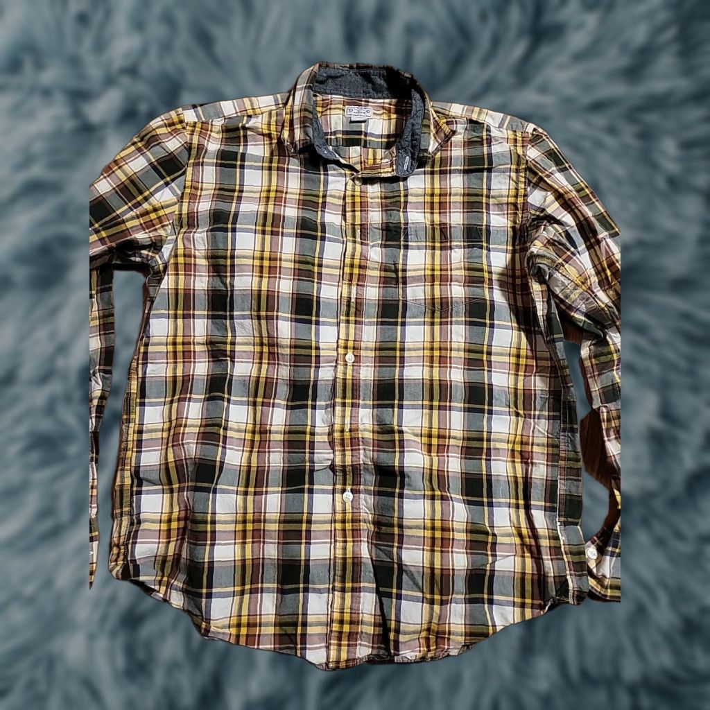 J.Crew J.CREW Tailored Button-Up Plaid Pocket Shirt Cotton Large 42/44" Multicolor Long Sleeve Classic Mens Size US L / EU 52-54 / 3 - 1 Thumbnail