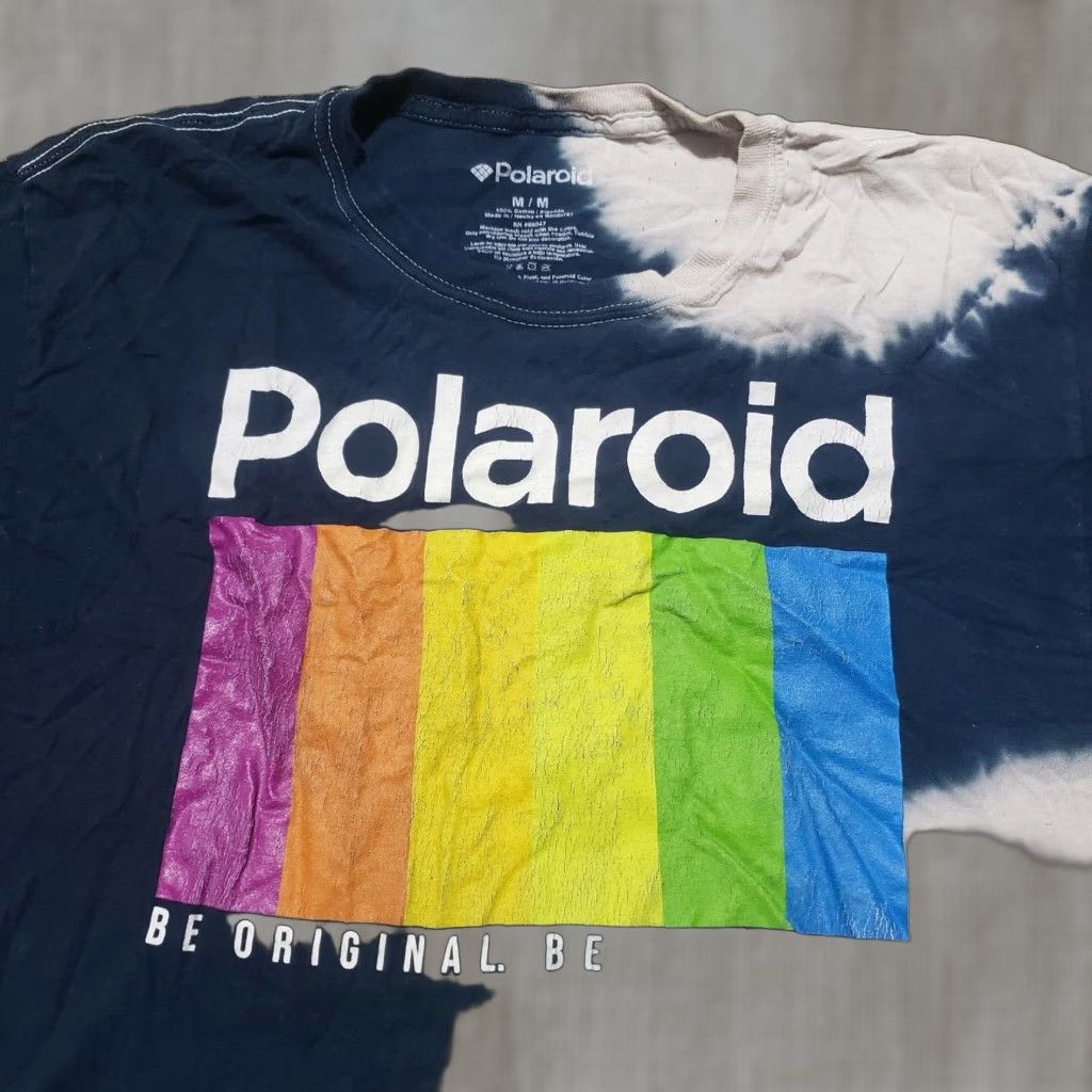 Polaroid Polaroid Shirt Adult M Bleached Tie Dye Cropped Logo Multicolor 90s Retro Womens M Size M / US 6-8 / IT 42-44 - 1 Thumbnail