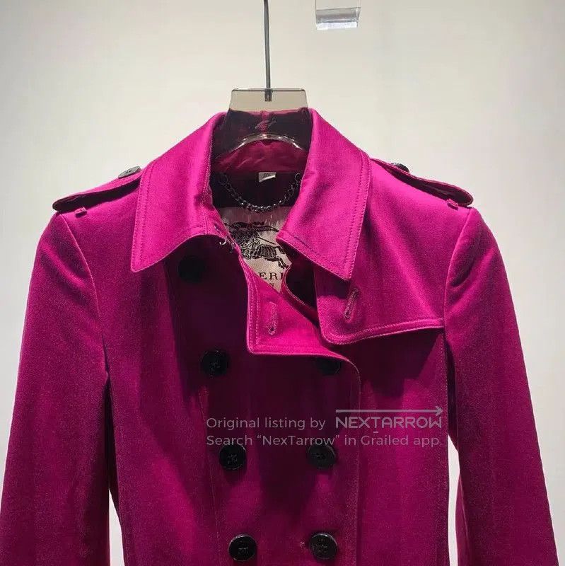 Burberry Burberry S Size Coral Cotton Trench Coat. Size S / US 4 / IT 40 - 5 Thumbnail