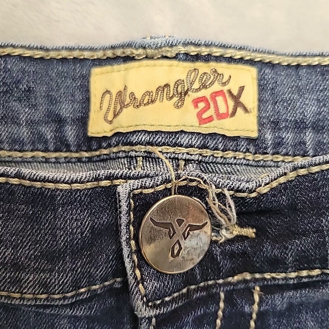 Wrangler Wrangler 20x Shorts Denim 36 Women 90s Y2K Distressed Micro Mini Western Cowboy Denim Shorts Blue Baggy 5-Pocket Womens Size 25" / US 0 / IT 36 - 2 Thumbnail