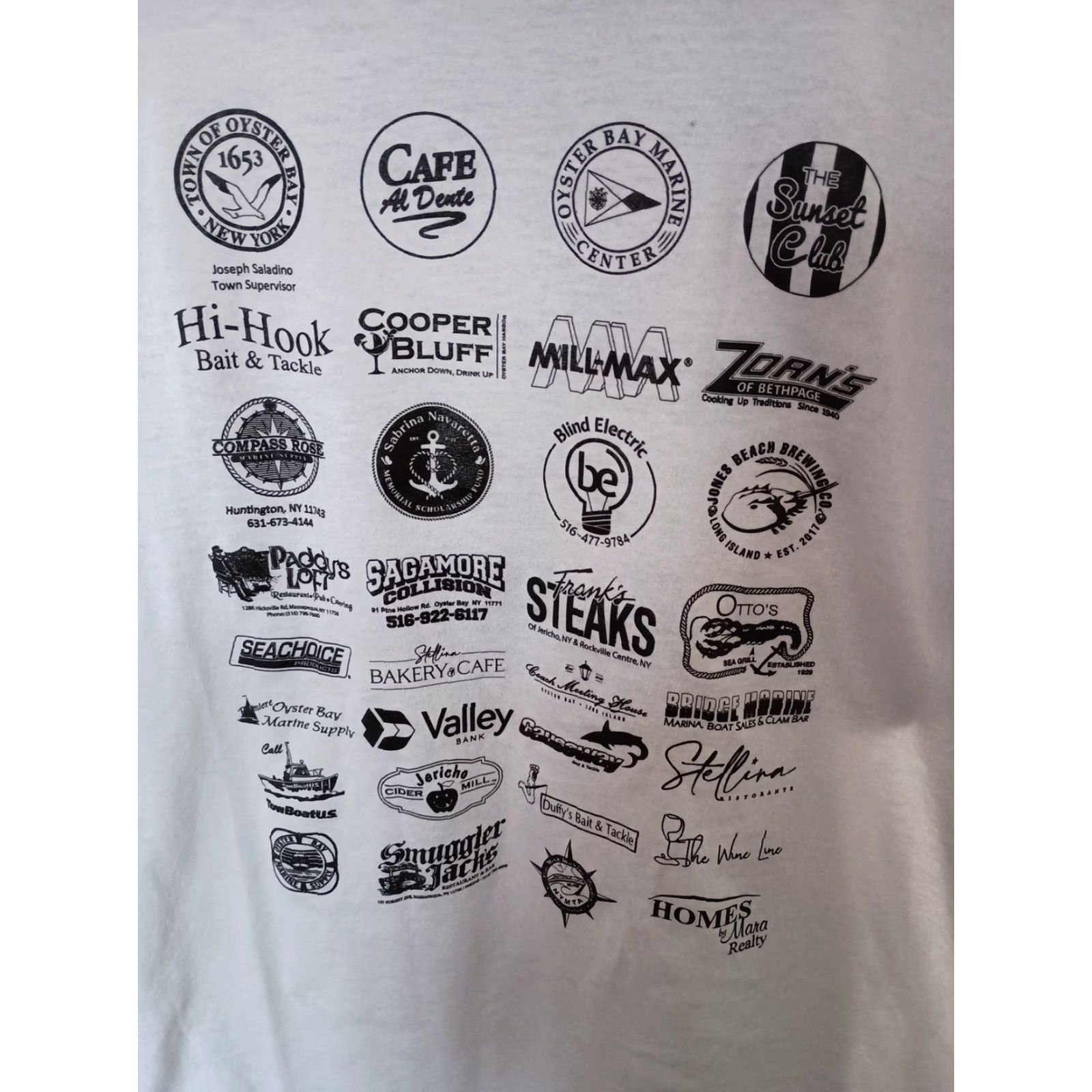 Jerzees Oyster Bay Bluefish Tournament NWOT T Shirt XL White Long Island Fishing Sponsor Men Size US XL / EU 56 / 4 - 5 Thumbnail