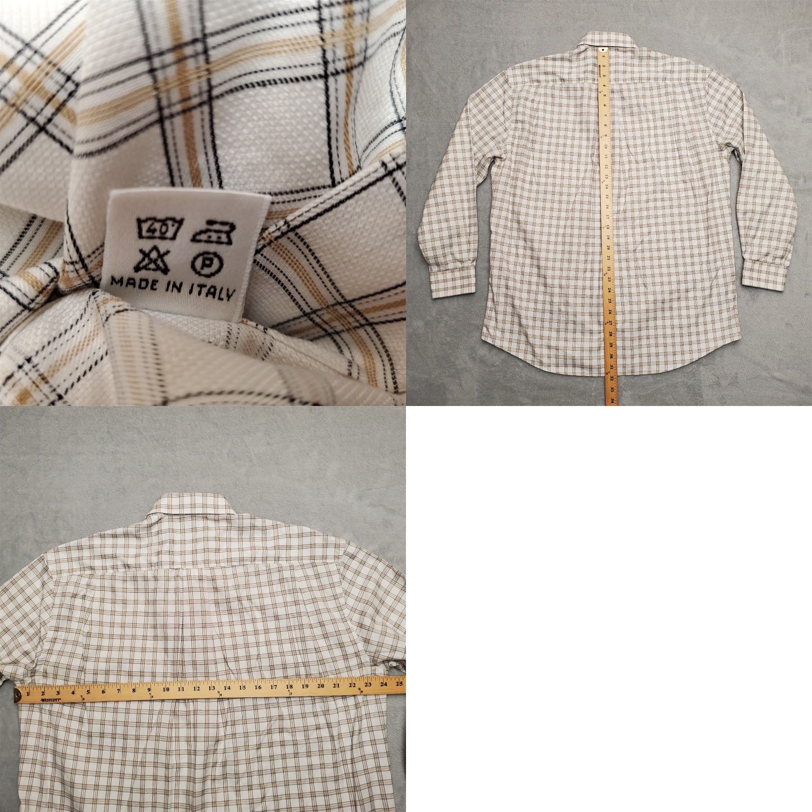Pal Zileri Pal Zileri Shirt Mens 16.5 White Plaid Long Sleeve Button-Up Cotton Italy Button-Up Shirt Mens 16.5 White Plaid Cotton Italy Size US XL / EU 56 / 4 - 8 Thumbnail