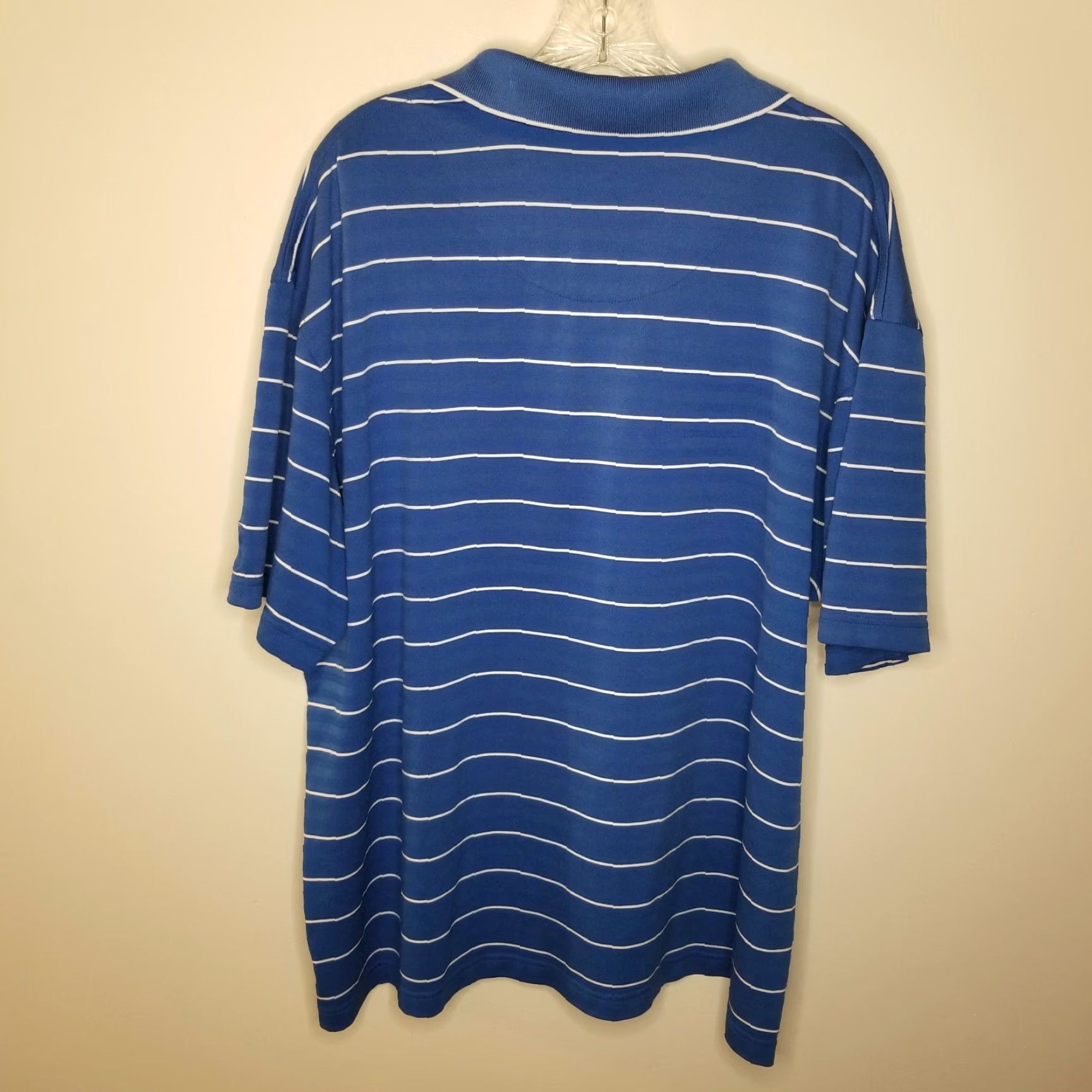 PGA Tour PGA Tour Polo Shirt Mens Short Sleeve Blue Striped 2XL Adult Regular Size Polo Shirt, PGA TOUR, Men Size US XXL / EU 58 / 5 - 4 Thumbnail