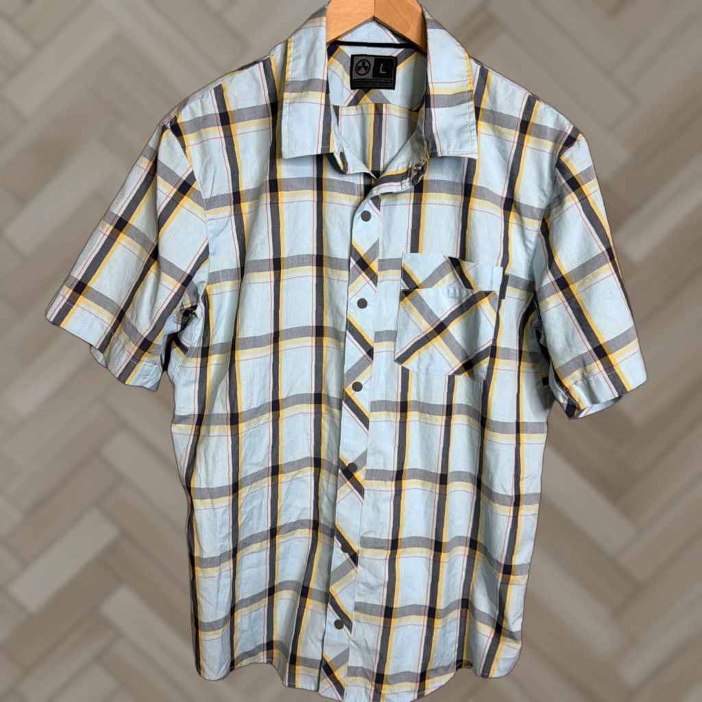 Vintage Magpul Button-Up Shirt L Short Sleeve Camp Plaid Blue Cotton Blend Size US L / EU 52-54 / 3 - 1 Thumbnail